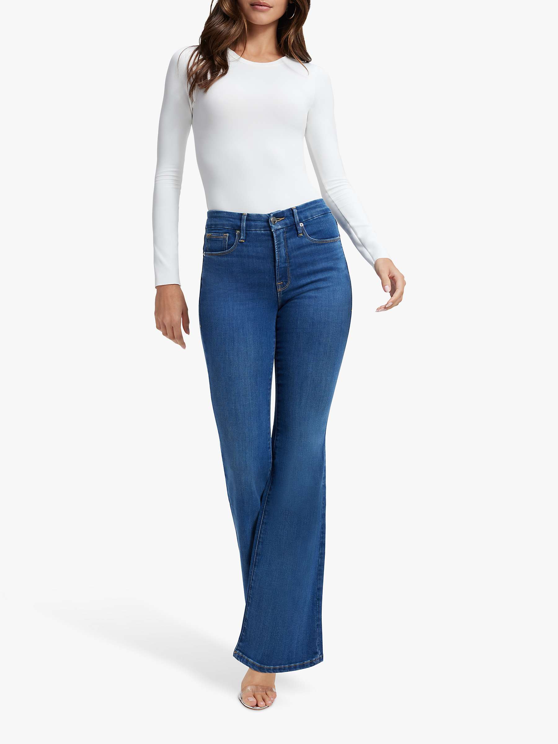 Buy Good American Good Legs Flared Jeans, Blue Online at johnlewis.com