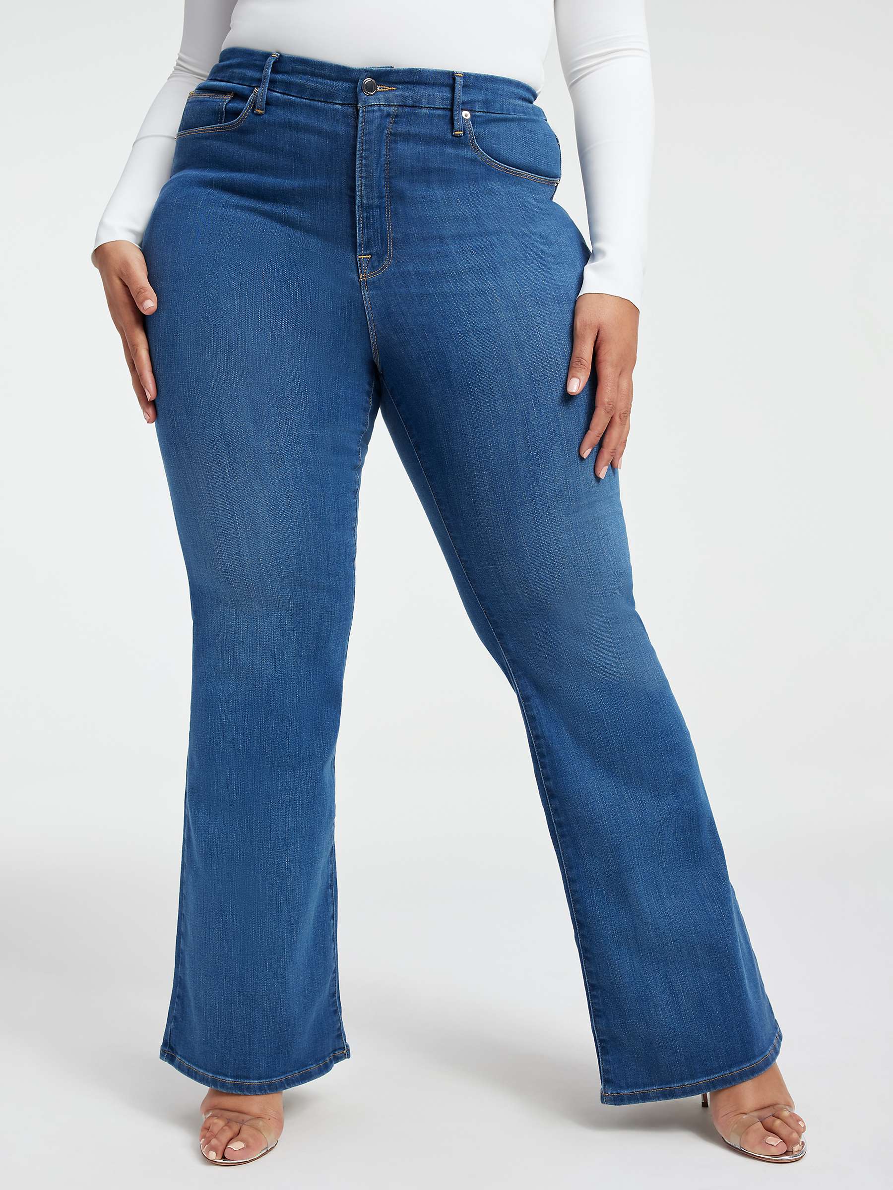 Buy Good American Good Legs Flared Jeans, Blue Online at johnlewis.com