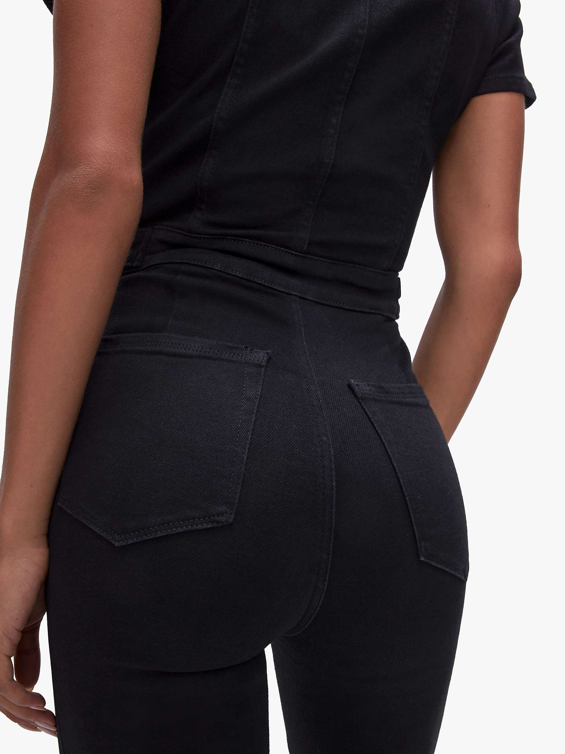 Buy Good American Short Sleeve Denim Jumpsuit, Black Online at johnlewis.com
