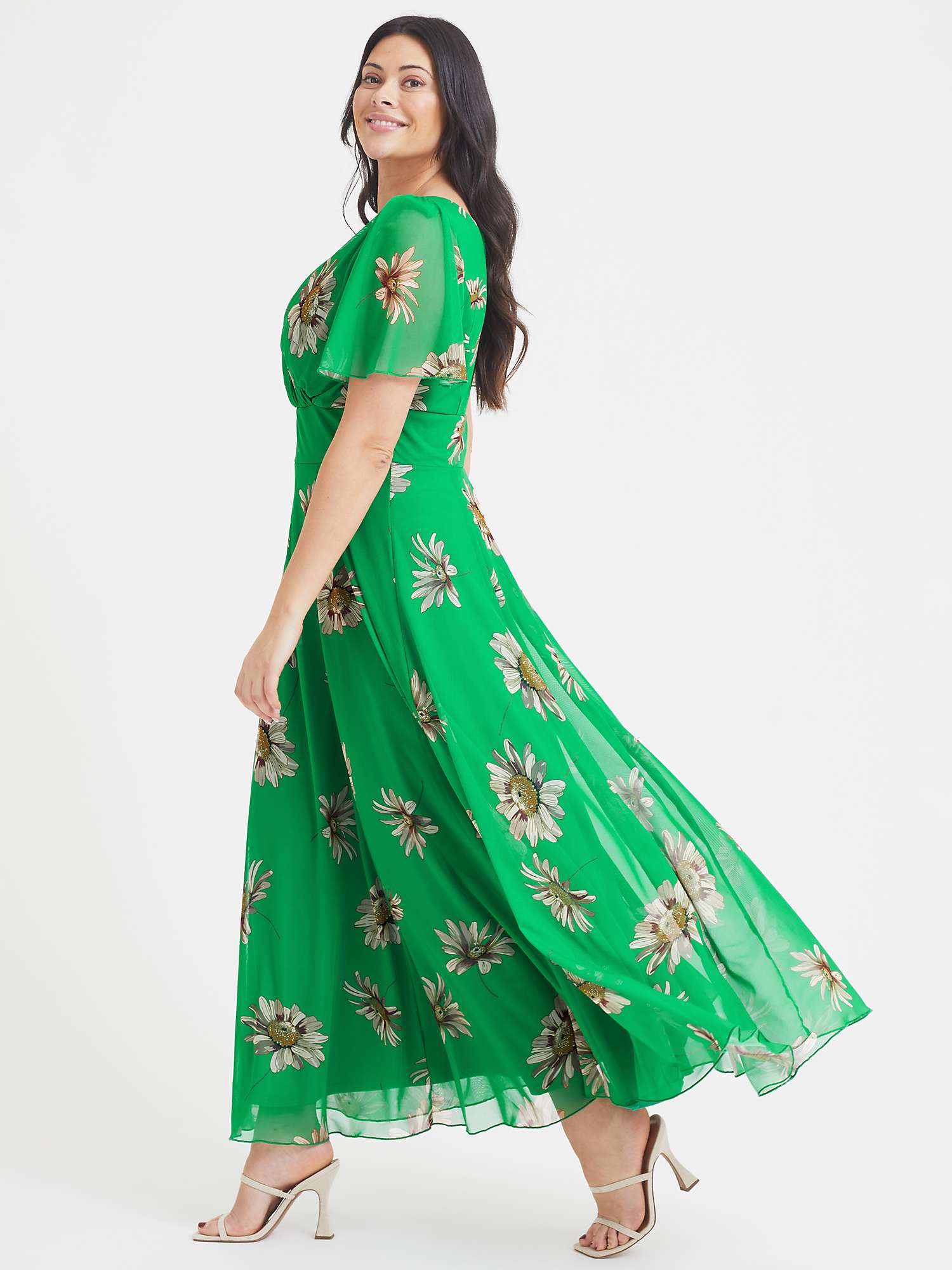 Buy Scarlett & Jo Isabelle Sunflower Print Maxi Dress, Green Online at johnlewis.com