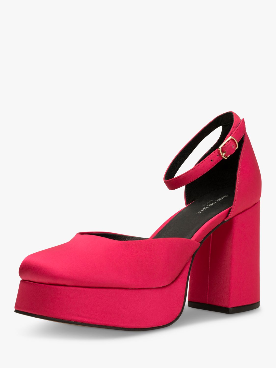SHOE THE BEAR Priscilla Satin Platform Court Shoes, Pink at John Lewis ...