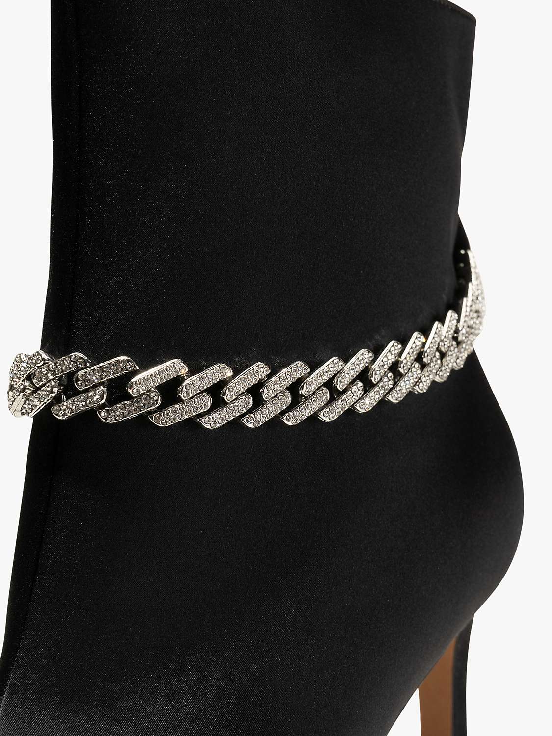 Buy SHOE THE BEAR Harper Satin Chain Ankle Boots, Black Online at johnlewis.com