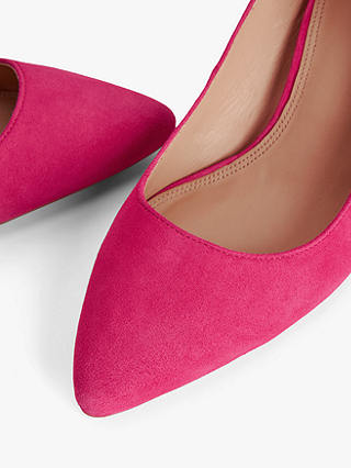 John Lewis Blessing Suede Stiletto Heel Pointed Toe Court Shoes, Viva Magenta Suede