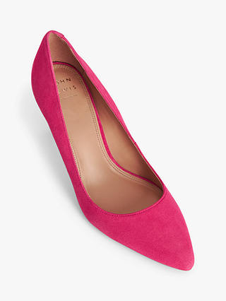 John Lewis Blessing Suede Stiletto Heel Pointed Toe Court Shoes, Viva Magenta Suede