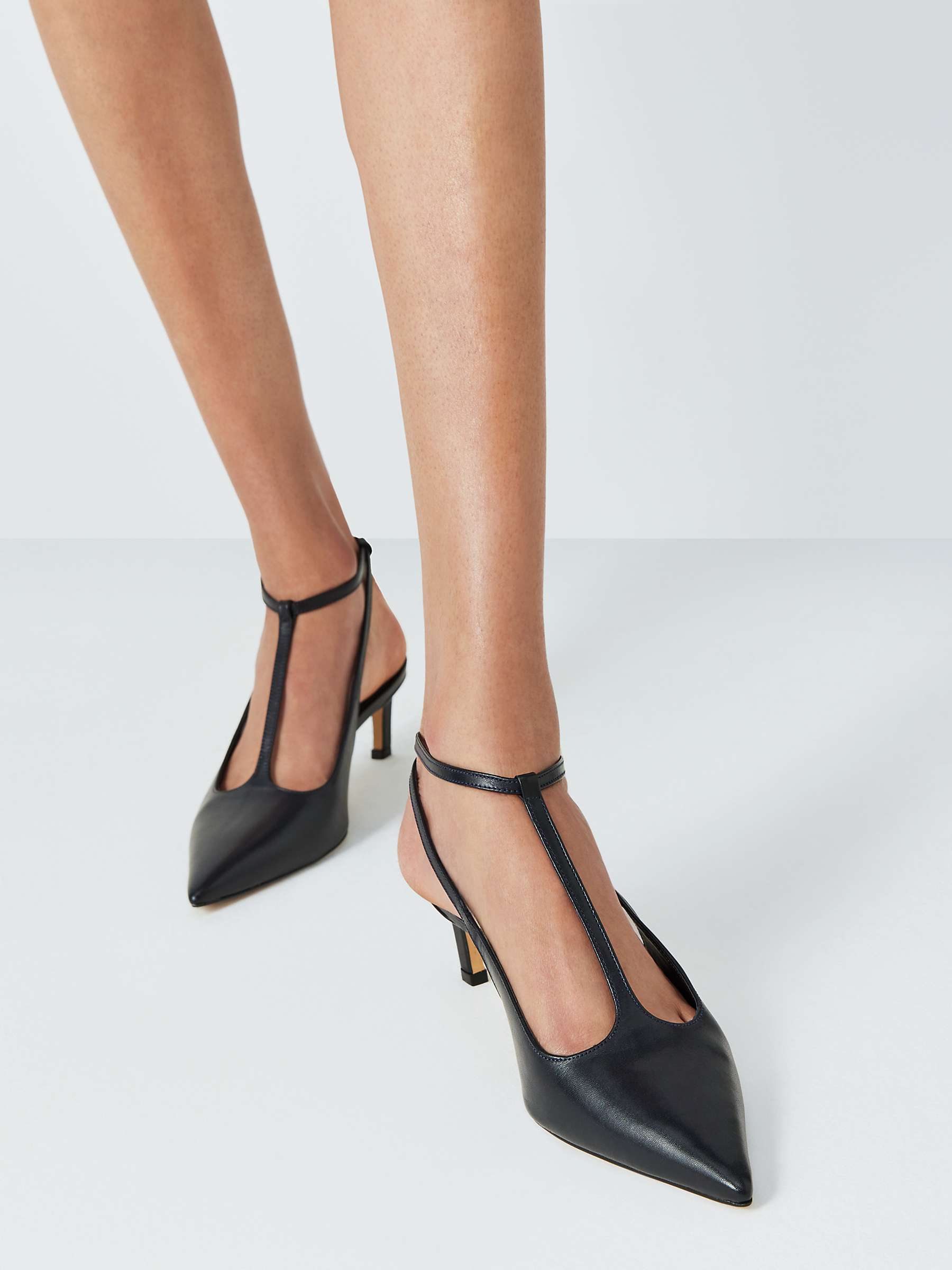 Buy John Lewis Brynn Leather T-Bar Mid Heel Open Court Shoes Online at johnlewis.com