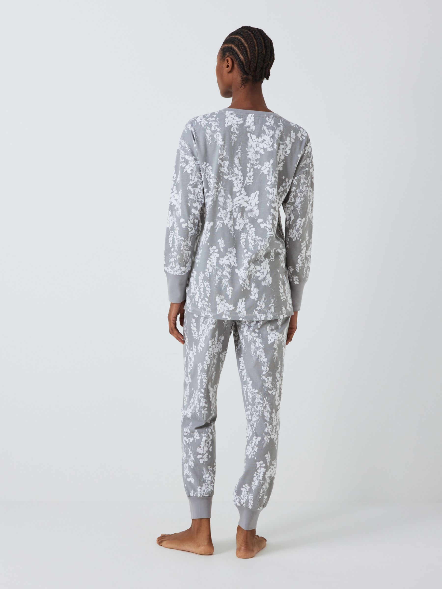 Buy John Lewis Wisteria Jersey Pyjama Set, Grey Online at johnlewis.com
