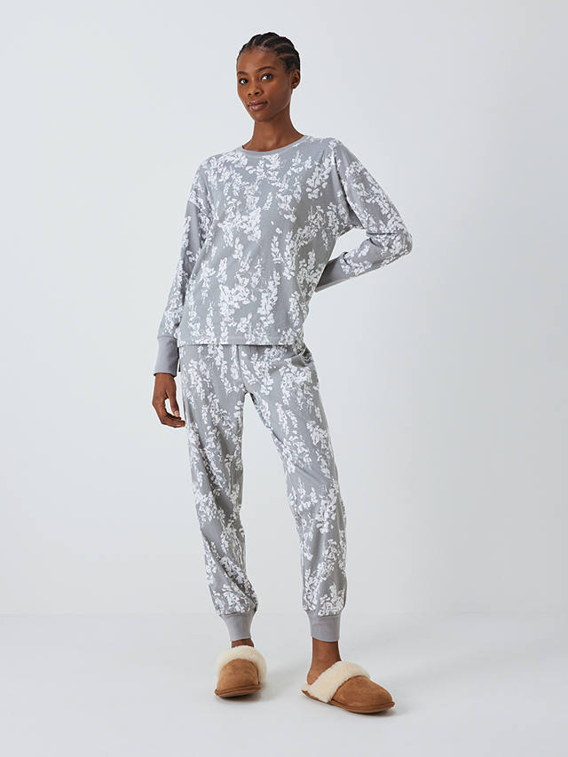 John Lewis Wisteria Jersey Pyjama Set, Grey