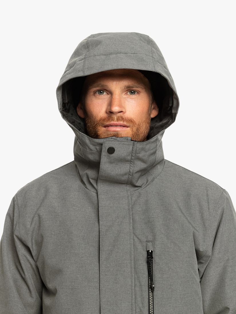 Quiksilver Mission Solid Ski/Snow Jacket, Heather Grey at John Lewis ...