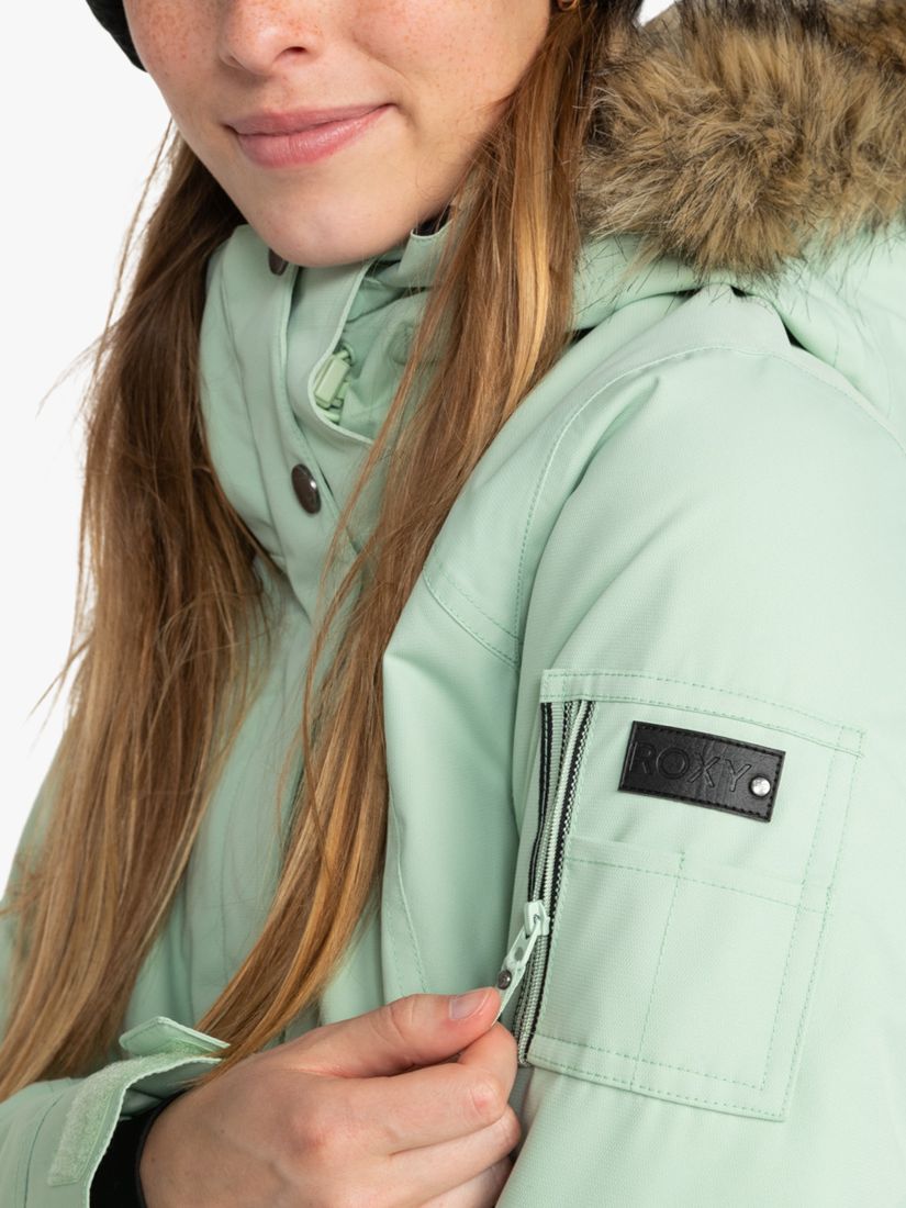 Roxy Meade Waterproof Snow Jacket, Cameo Green at John Lewis & Partners