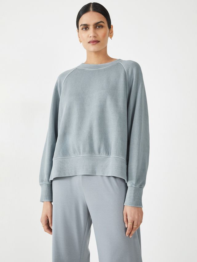 HUSH Serena Side Split Sweatshirt Smokey Blue XXS