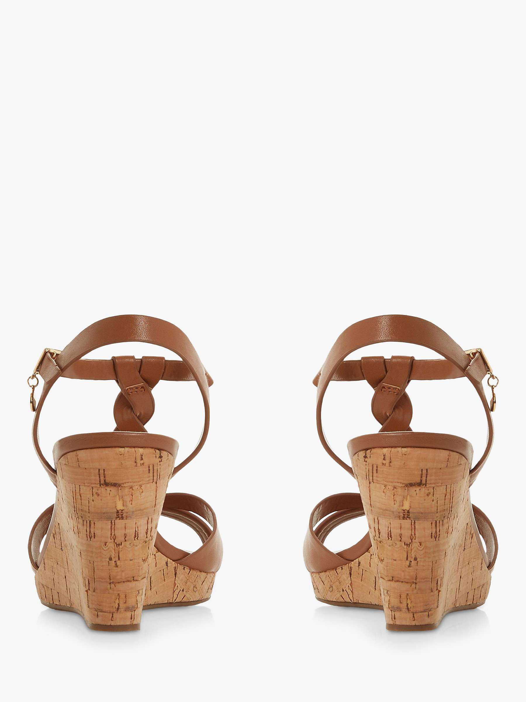 Buy Dune Koala Wide Fit Leather Wedge Heel Sandals, Tan Online at johnlewis.com