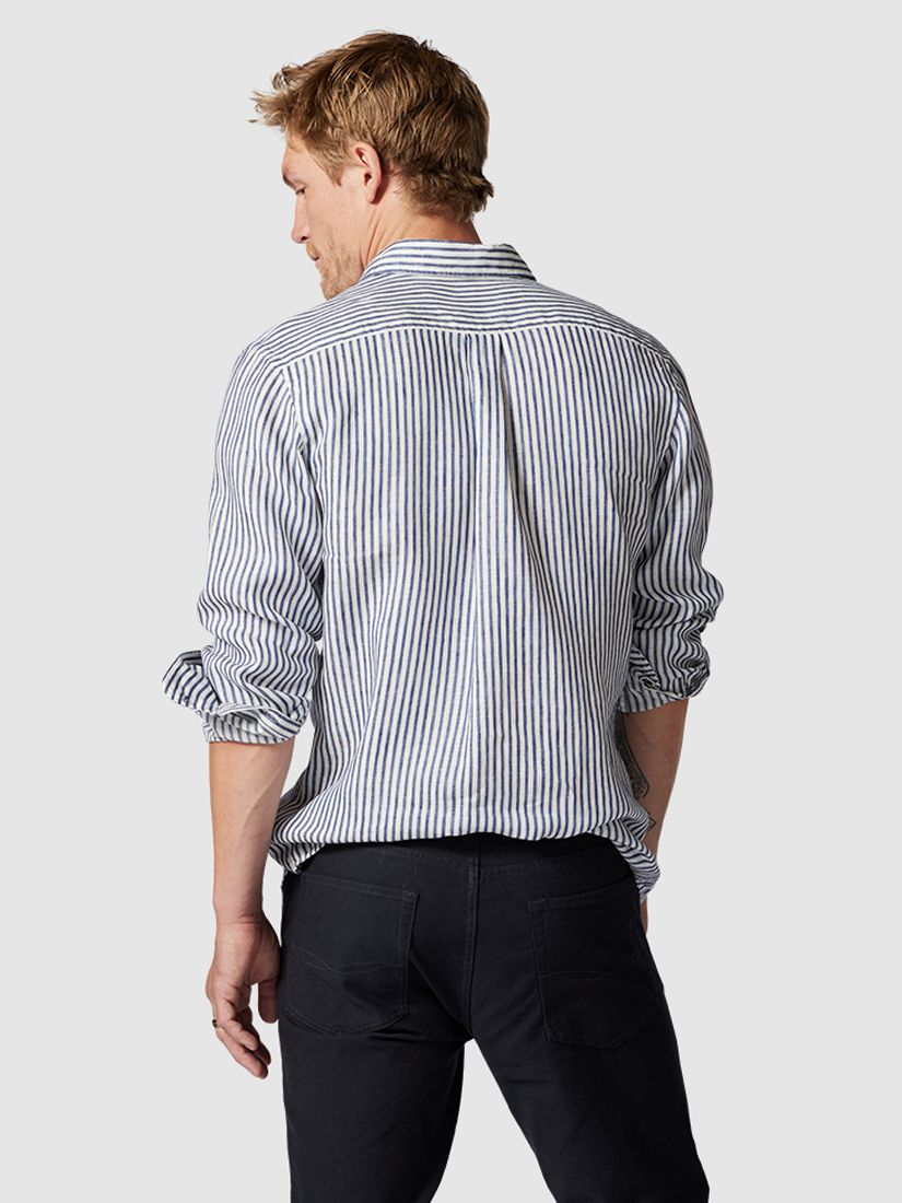 Buy Rodd & Gunn Port Charles Long Sleeve Slim Fit Shirt, Blue/White Online at johnlewis.com
