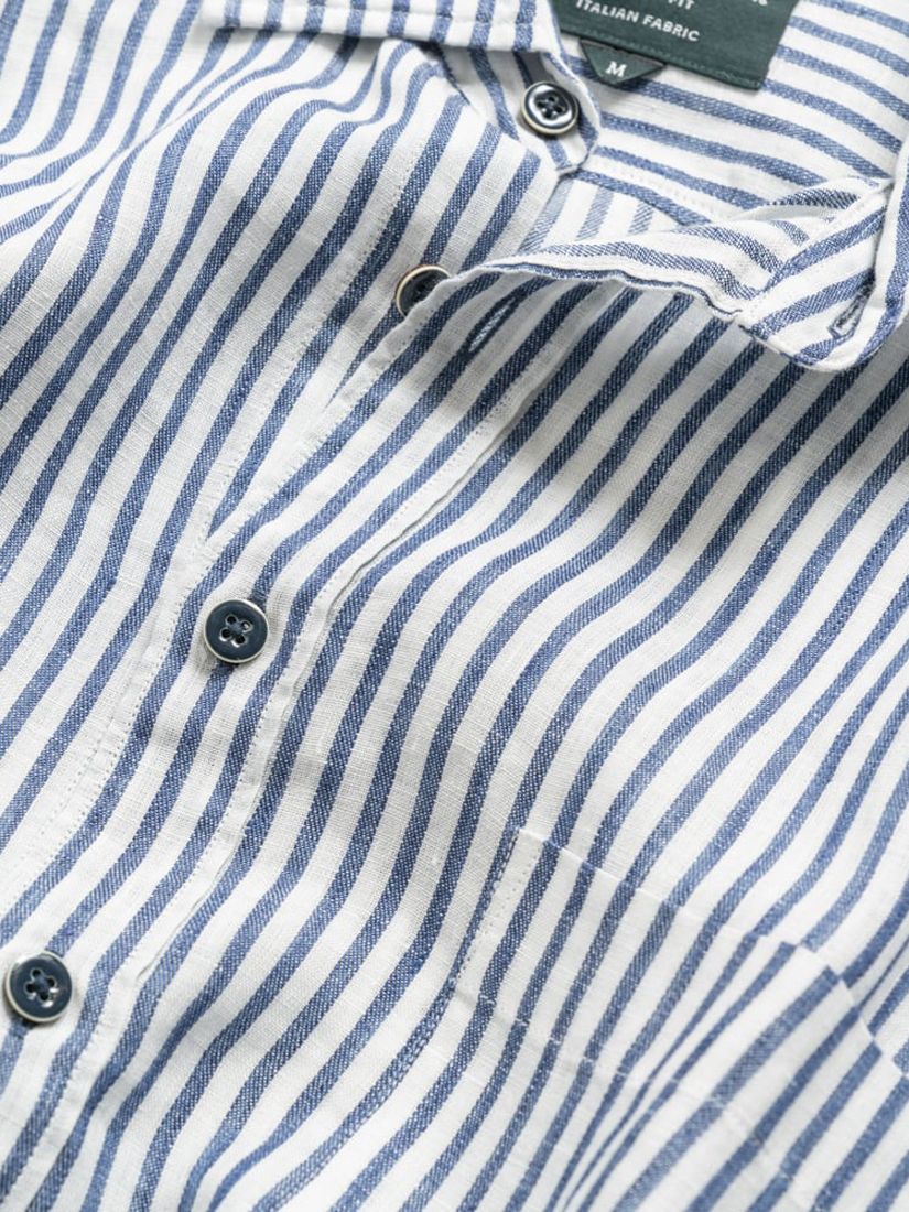 Rodd & Gunn Port Charles Long Sleeve Slim Fit Shirt, Blue/White at John ...