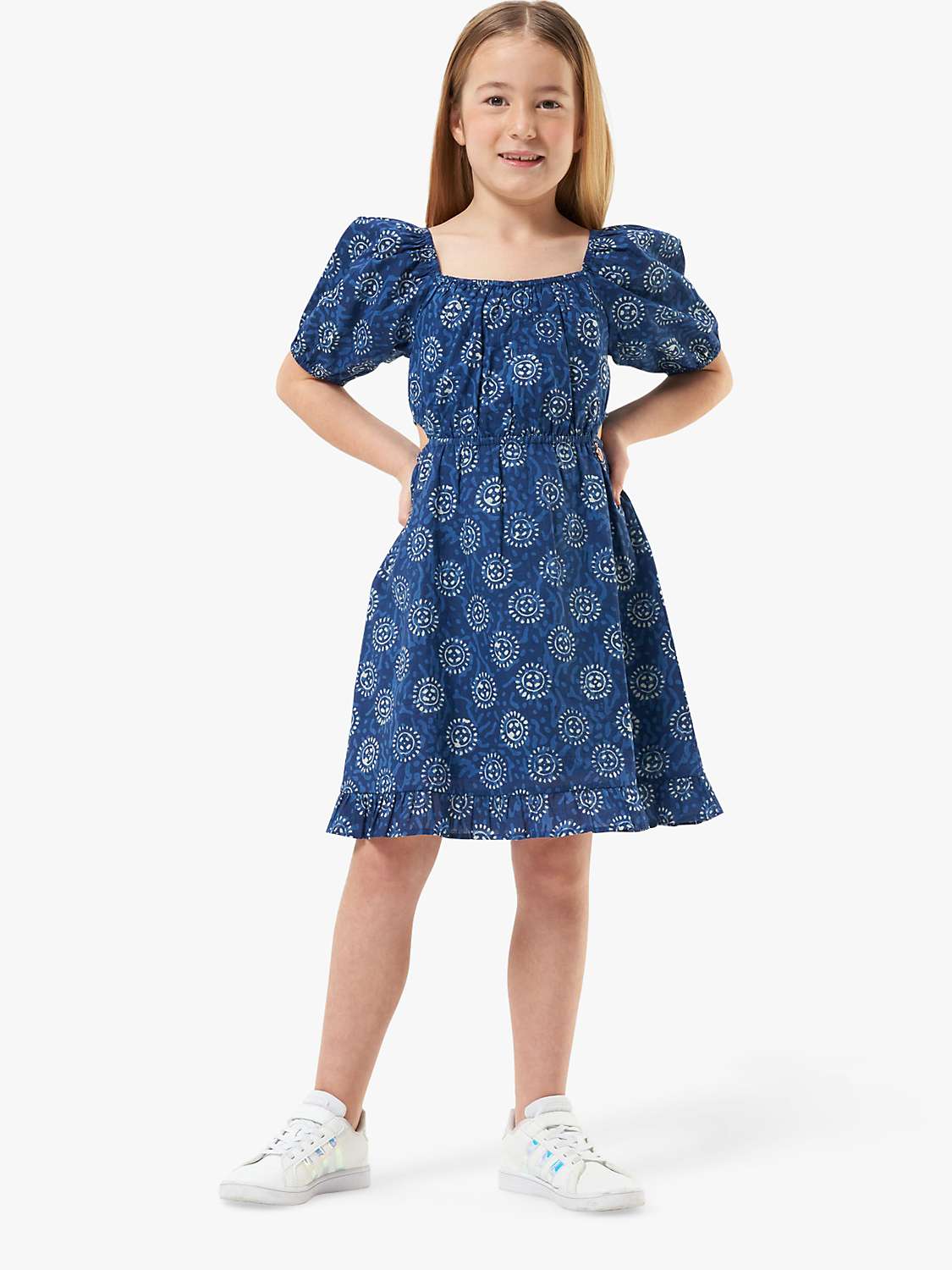 Buy Angel & Rocket Kids' Thea Batik Dress, Blue Online at johnlewis.com