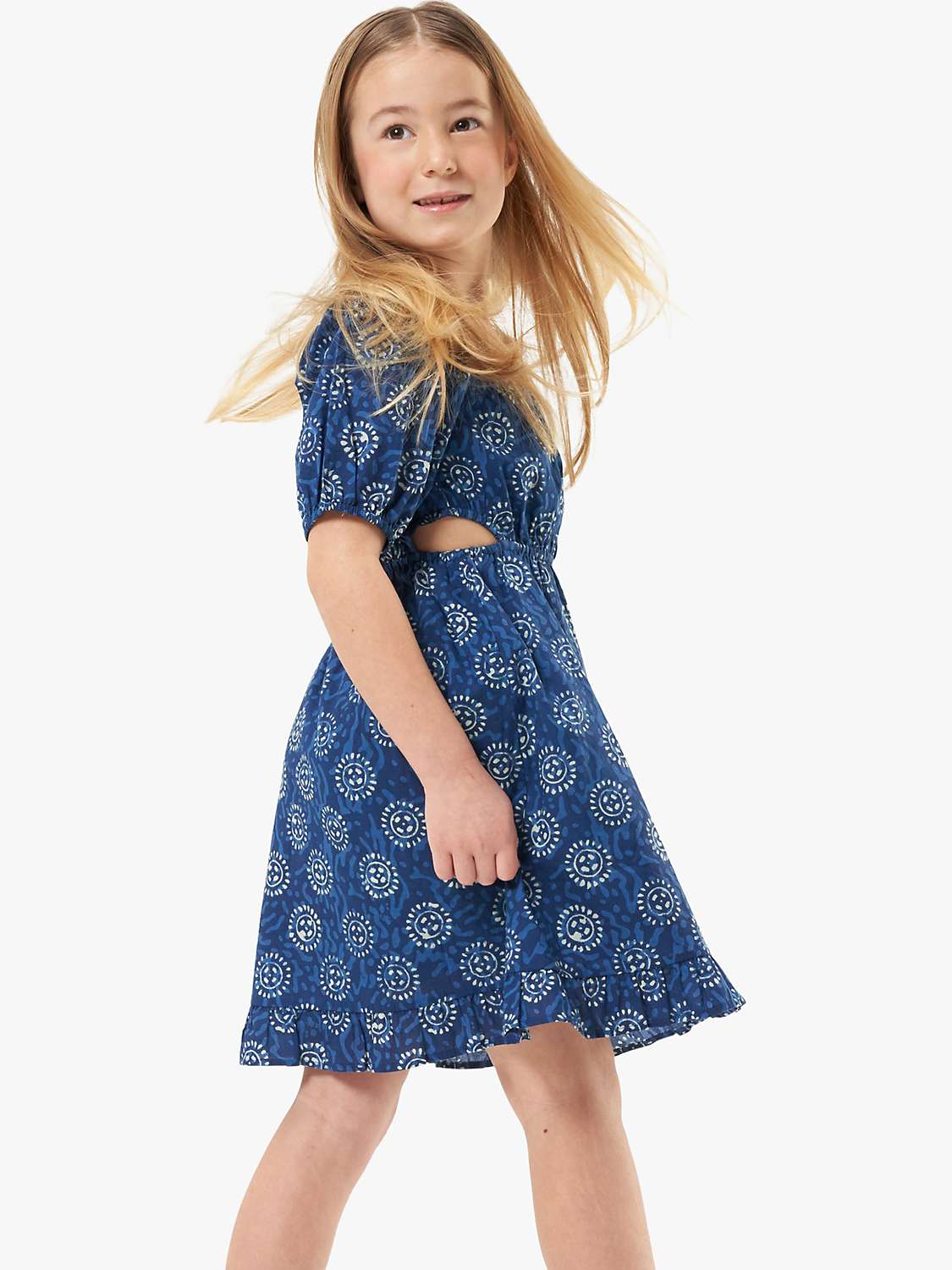 Buy Angel & Rocket Kids' Thea Batik Dress, Blue Online at johnlewis.com