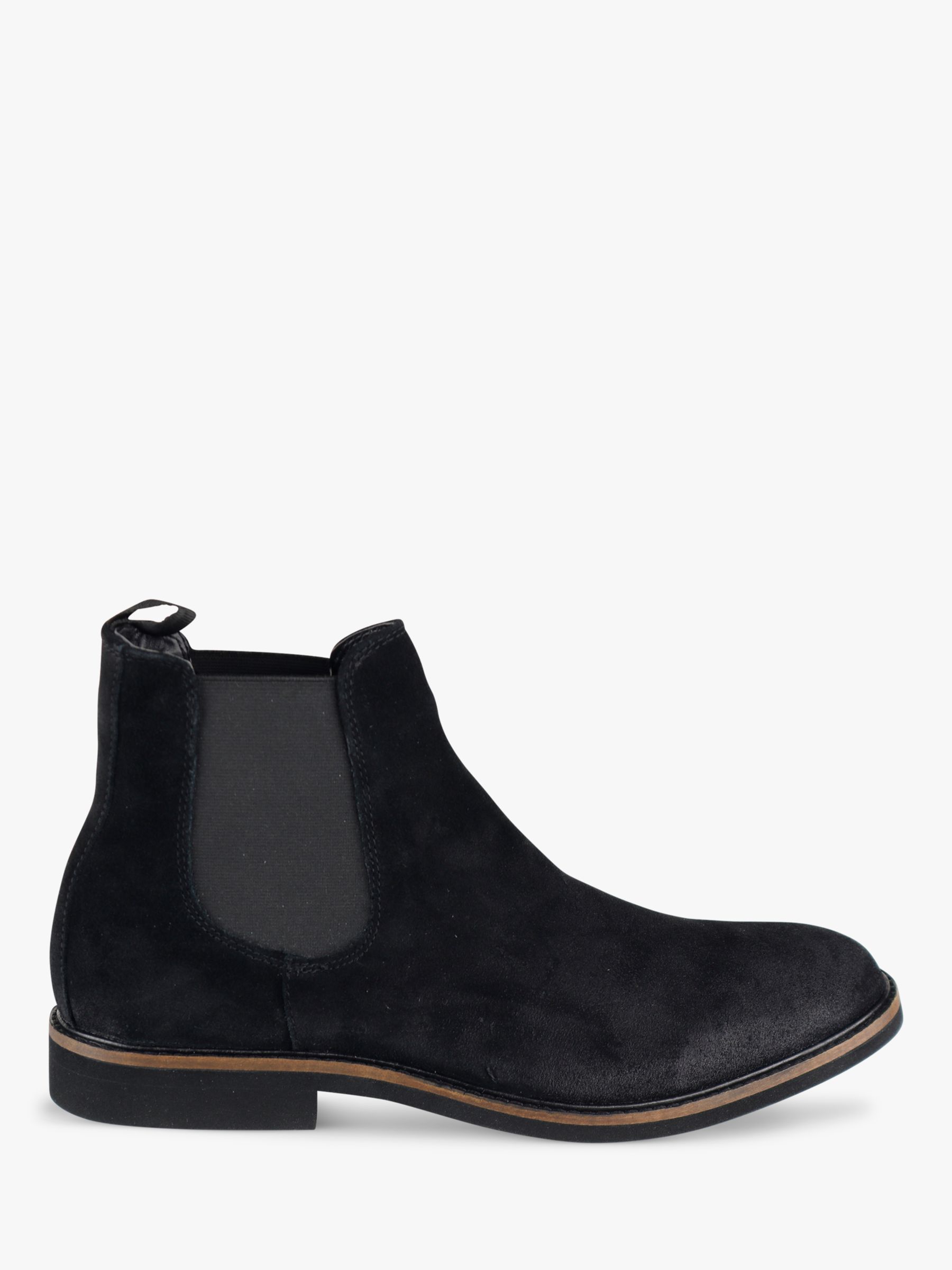 Silver Street London San Diego Suede Chelsea Boots, Black at John Lewis ...