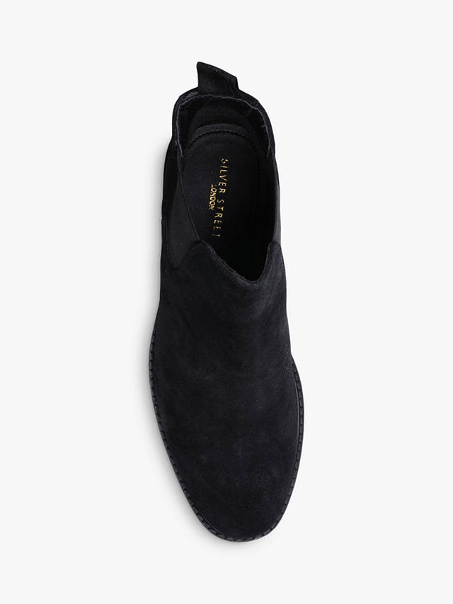 Silver Street London San Diego Suede Chelsea Boots, Black 