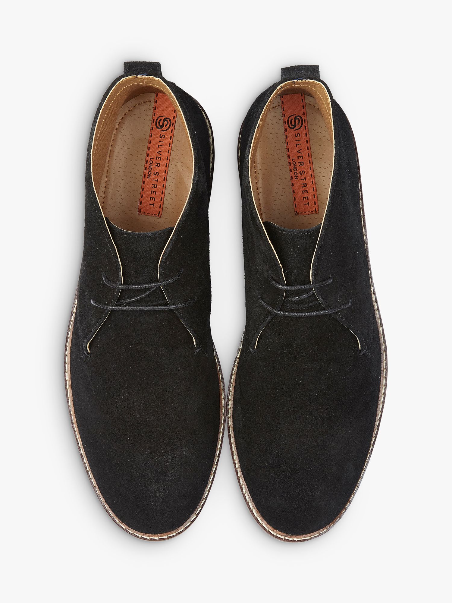 Silver Street London Wicked Suede Chukka Boots, Black at John Lewis ...