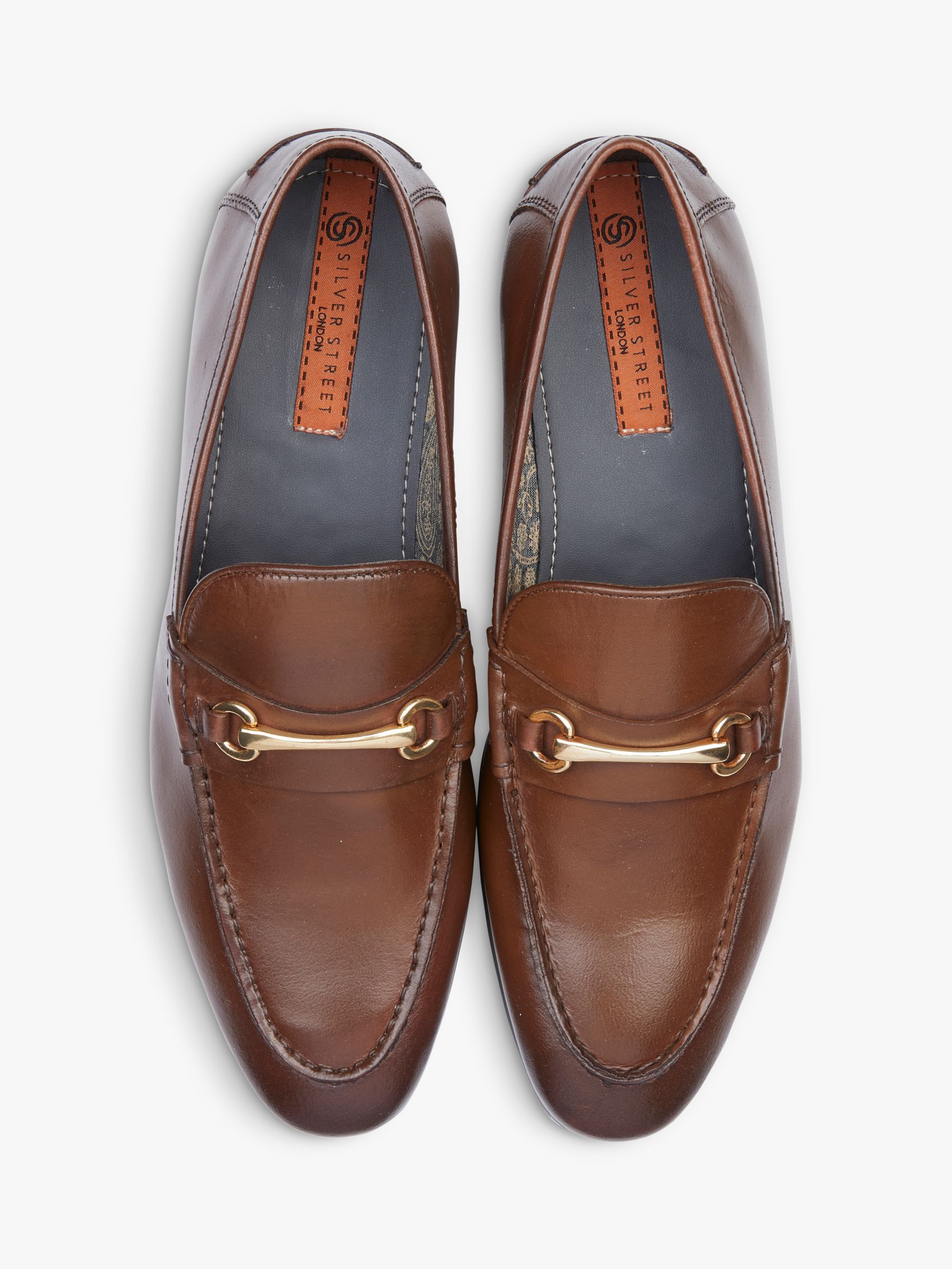 Silver Street London Richmond Leather Loafers, Brown at John Lewis ...