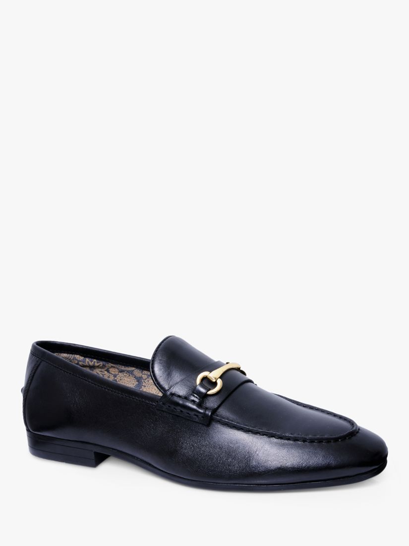 Silver Street London Richmond Leather Loafers, Black at John Lewis ...