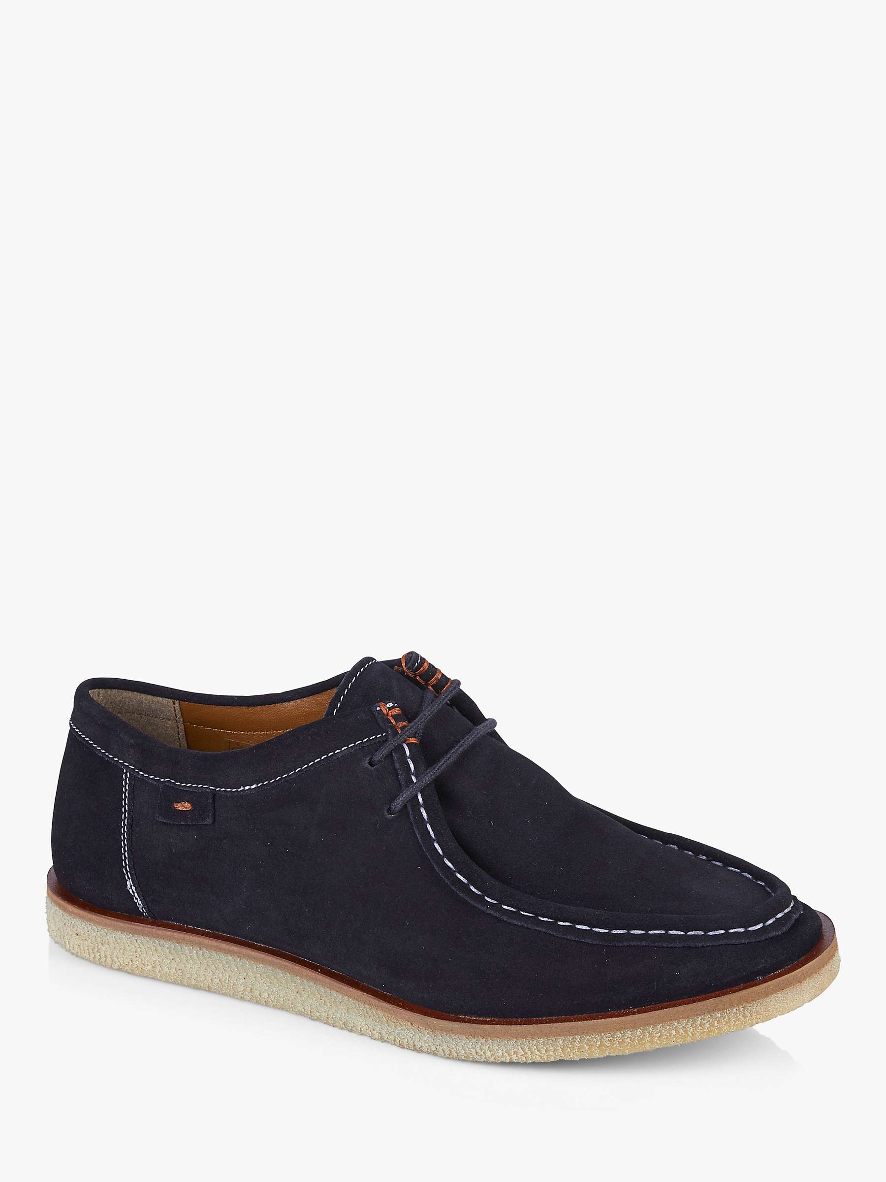 Silver Street London Sydney Suede Moccasin Boots, Navy at John Lewis ...