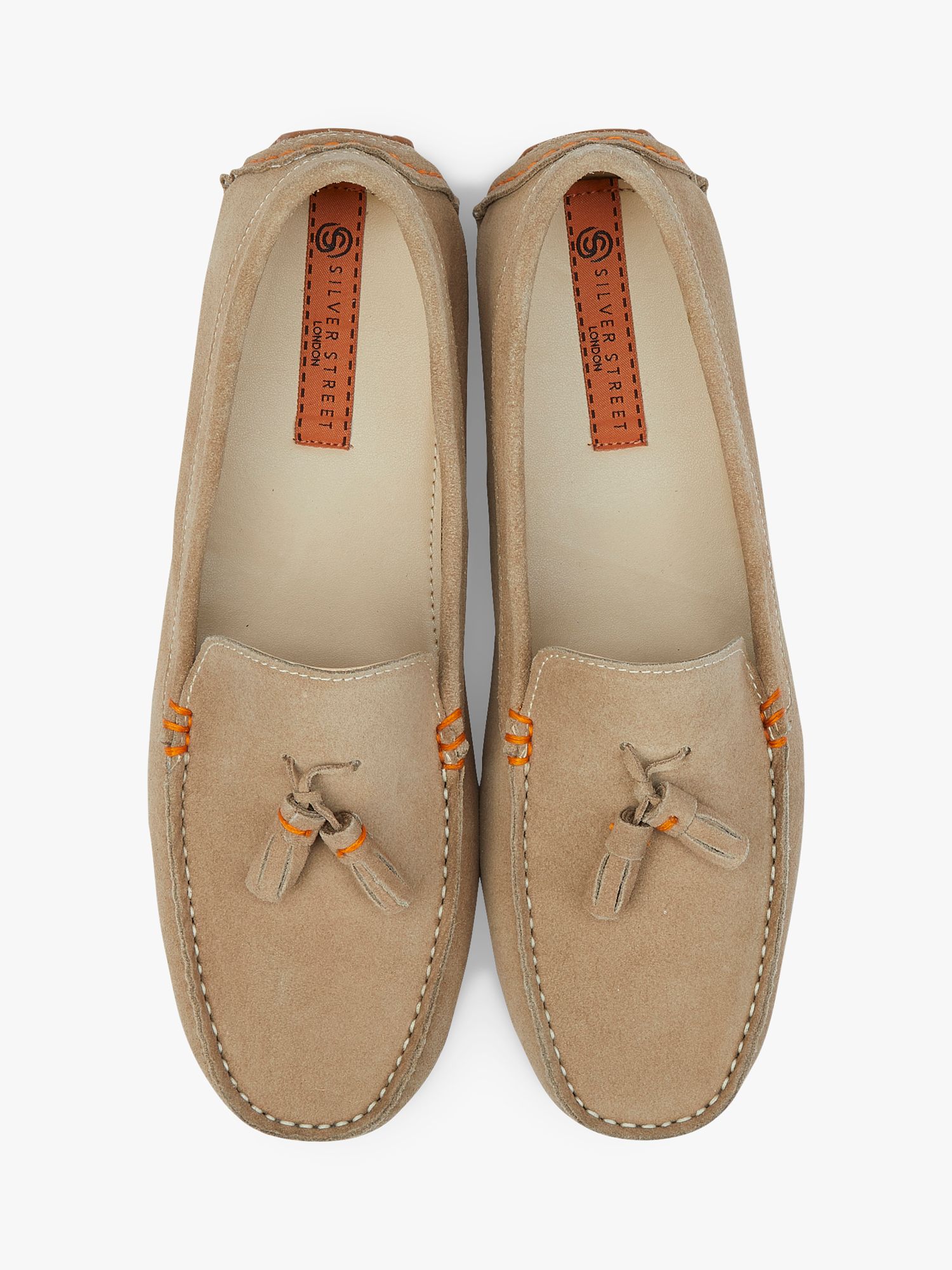 Silver Street London Jackson Suede Loafers, Sand, 7