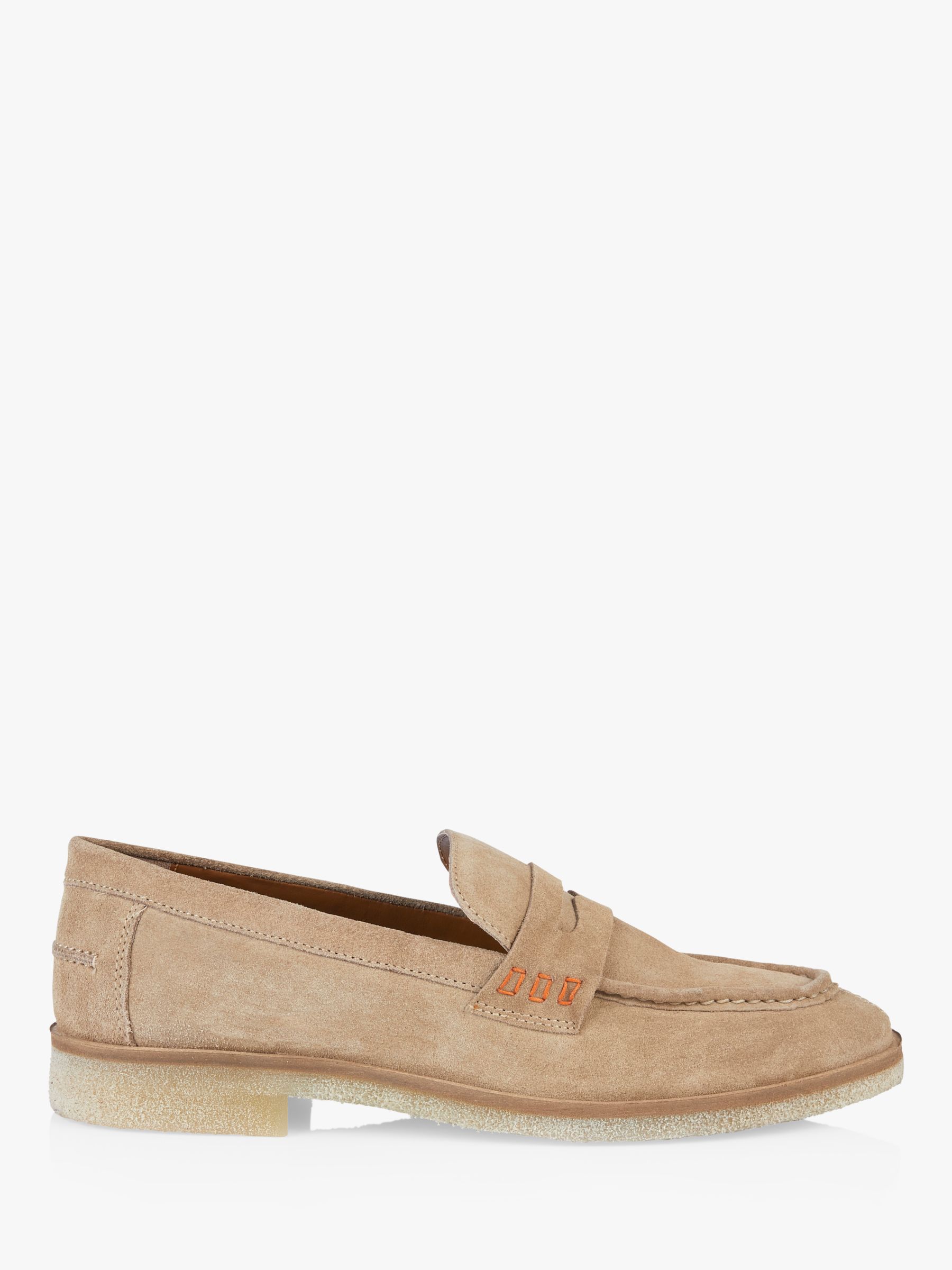 Silver Street London Morgan Suede Loafers, Sand at John Lewis & Partners
