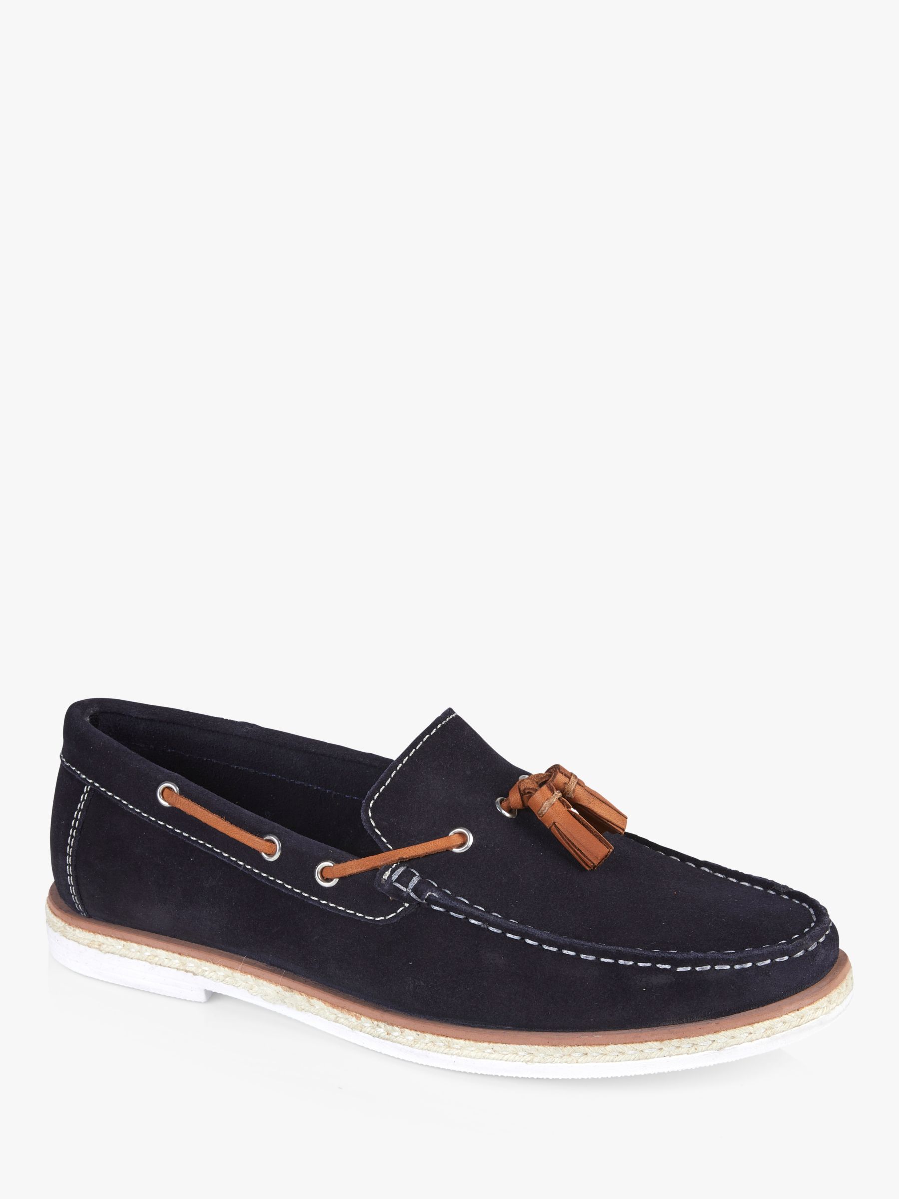 Silver Street London Milford Suede Tassel Loafers, Navy at John Lewis ...