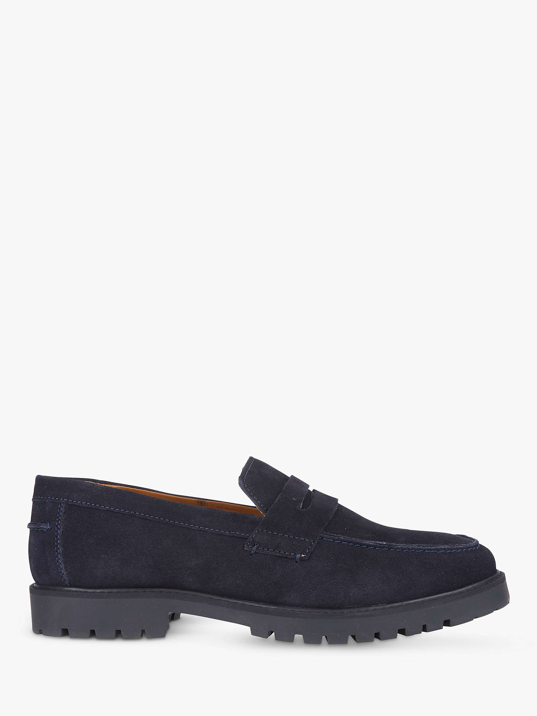 Silver Street London Louisville Suede Loafers, Navy at John Lewis ...
