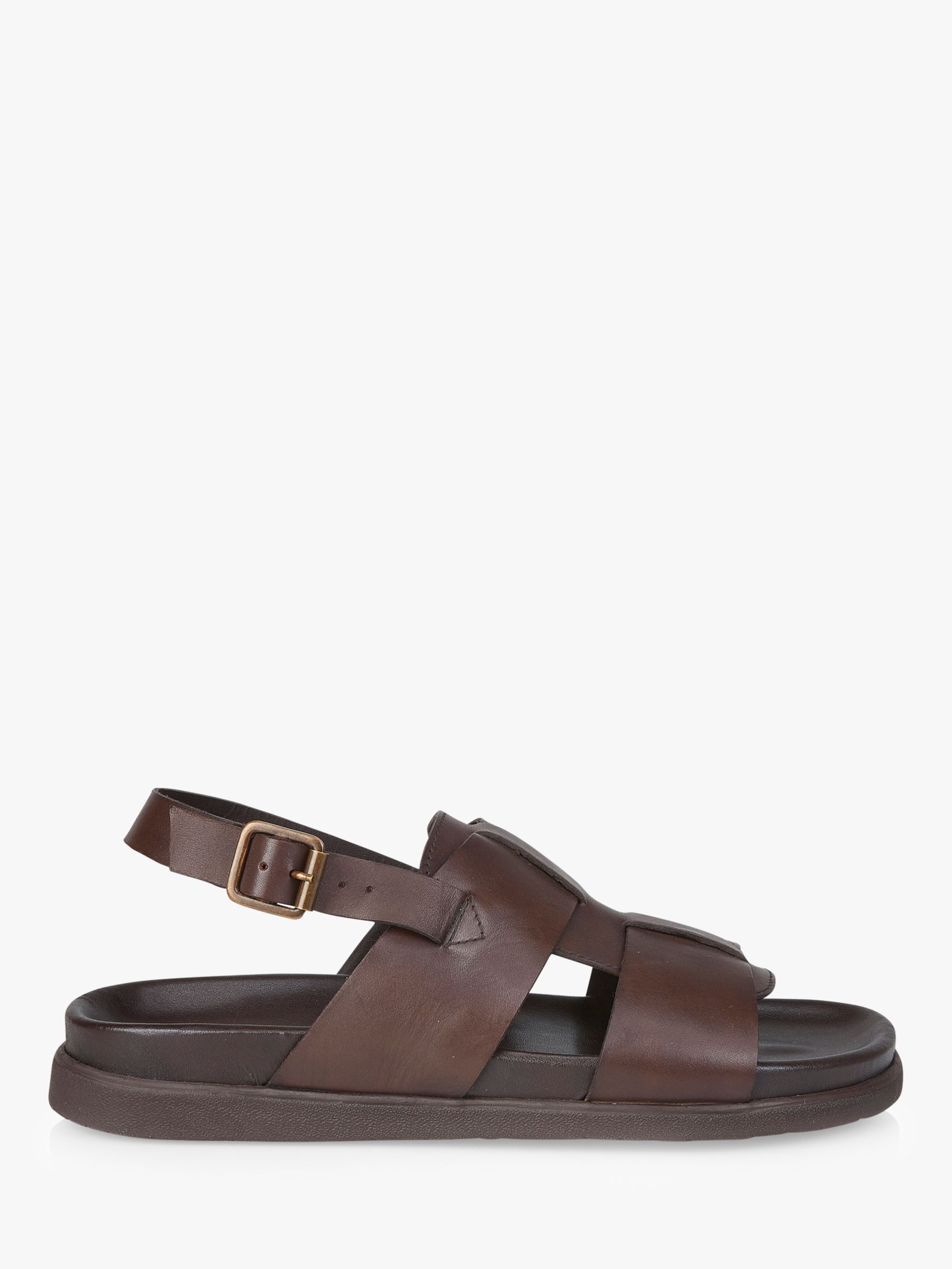 Silver Street London Tuscon Leather Sandals, Brown at John Lewis & Partners