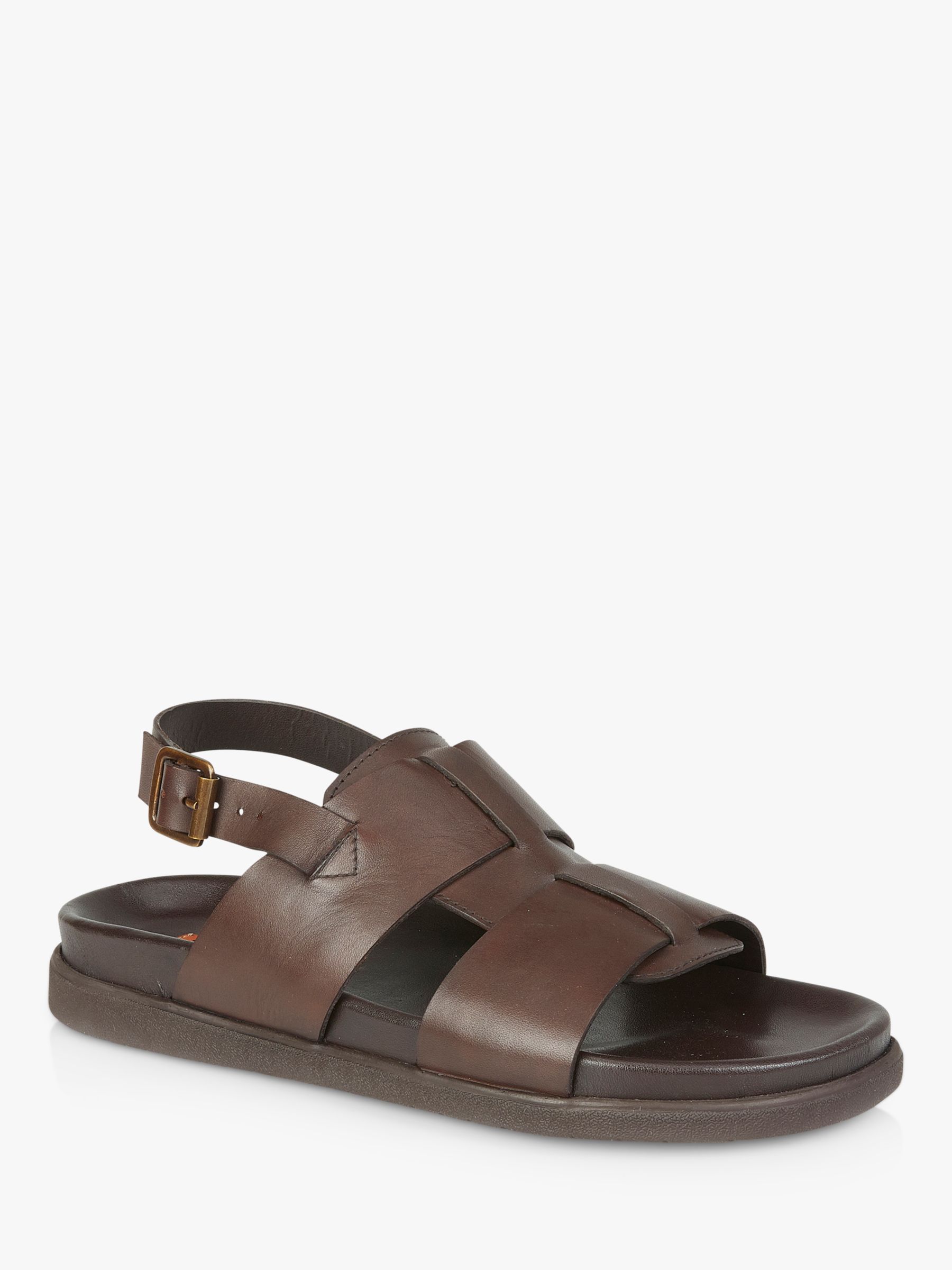 Silver Street London Tuscon Leather Sandals, Brown, 7