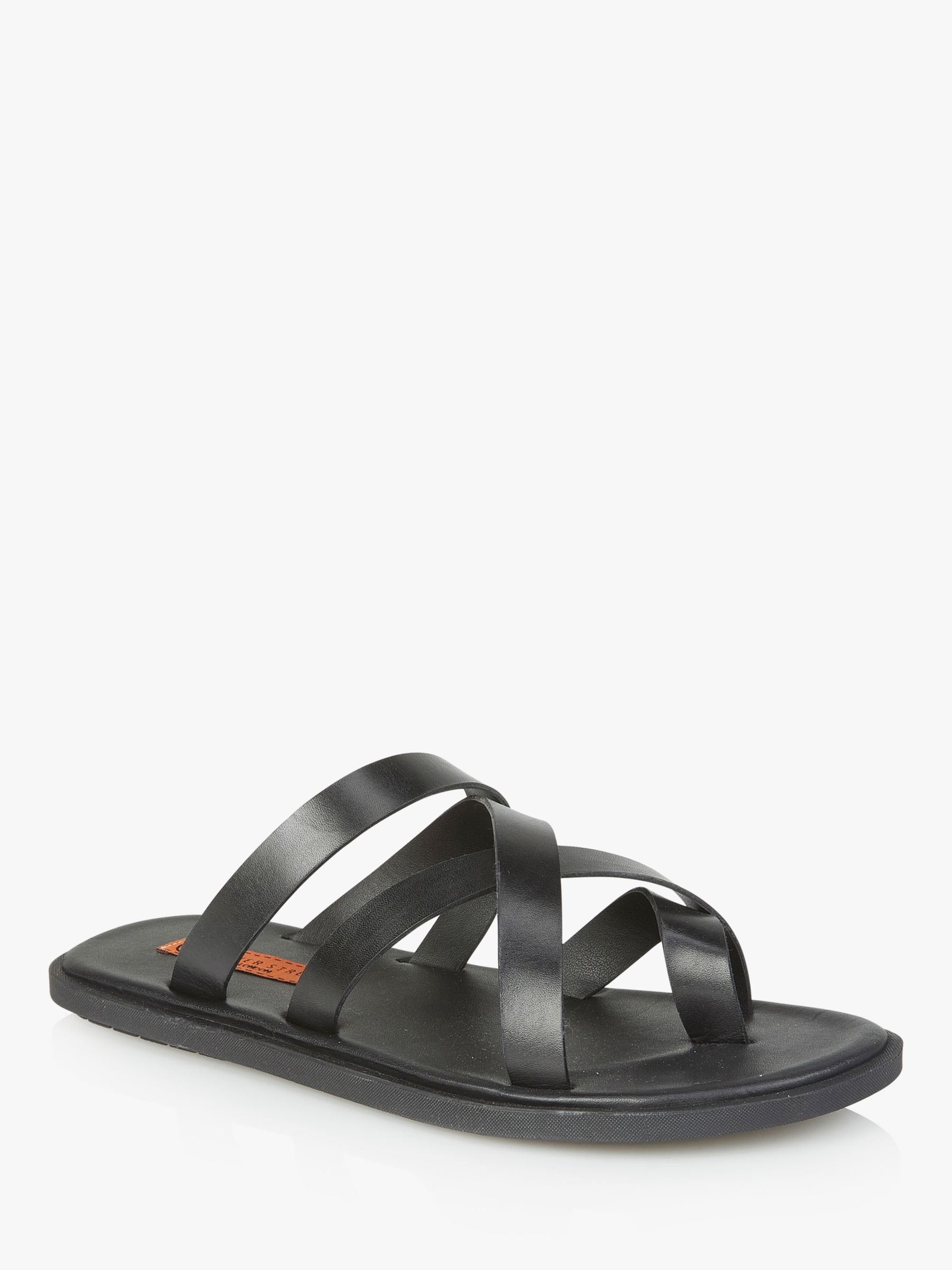 Silver Street London Crouchend Leather Sandals Black at John