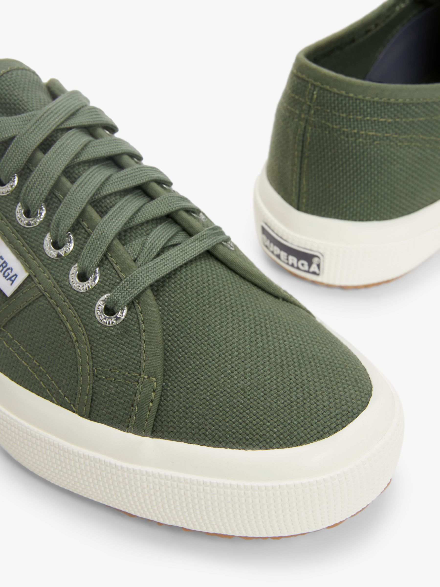 Superga 2750 Avorio Canvas Trainers, Grey Green at John Lewis & Partners