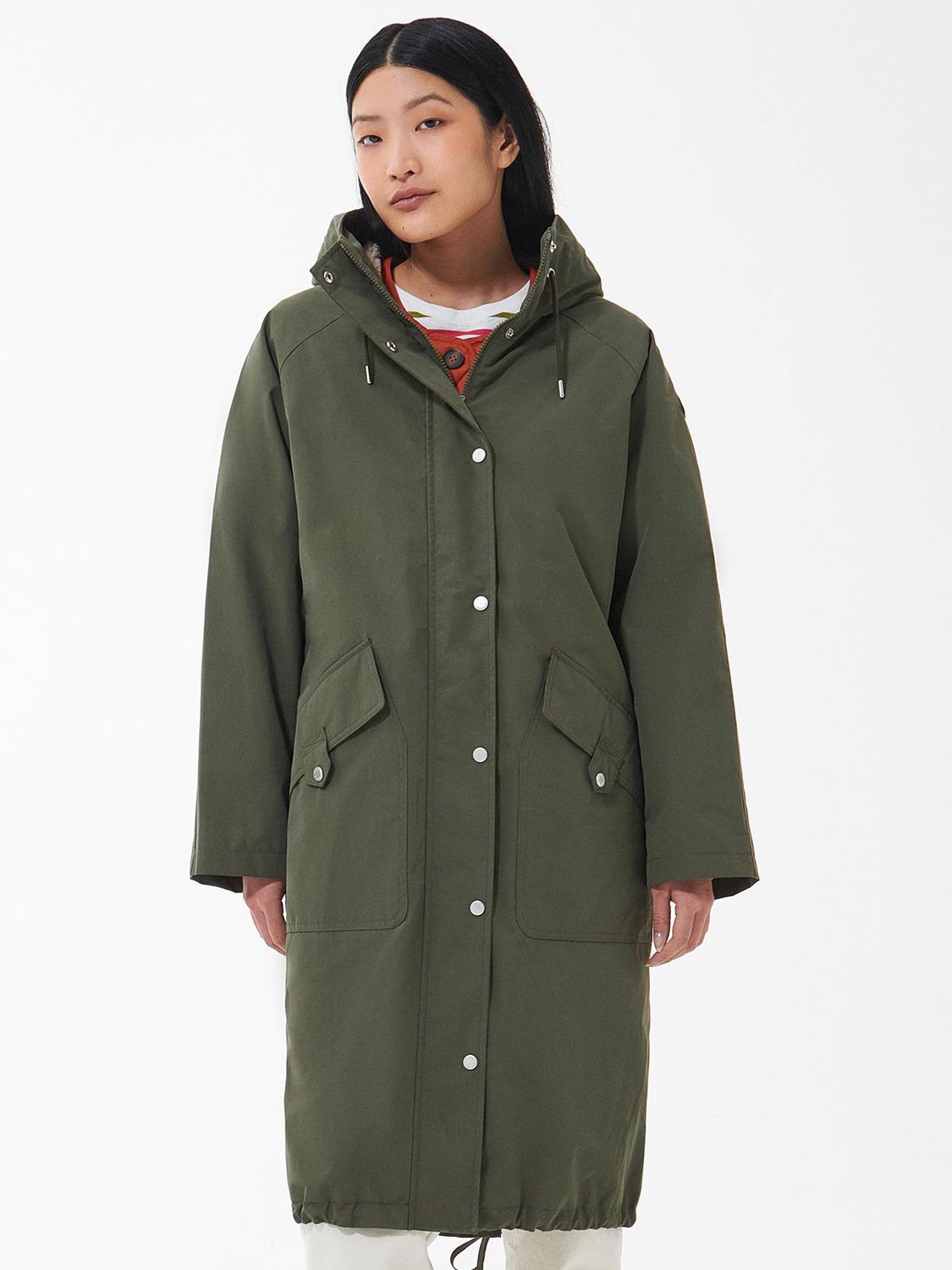 Barbour Arran Showerproof Detachable Quilt Lined Jacket, Olive/Spiced ...