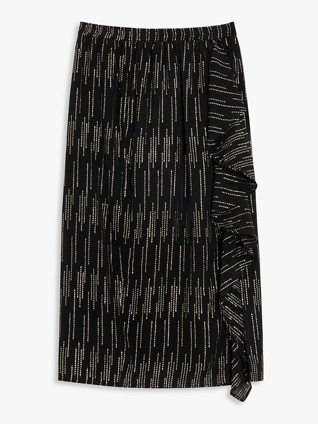 AND/OR Amy Metallic Stripe Skirt, Black at John Lewis & Partners