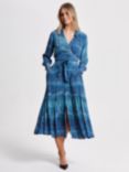 Helen McAlinden Raquel Animal Print Midi Dress, Blue Multi