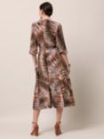Helen McAlinden Beverly Zebra Print Midi Dress, Brown/Multi, Brown/Multi