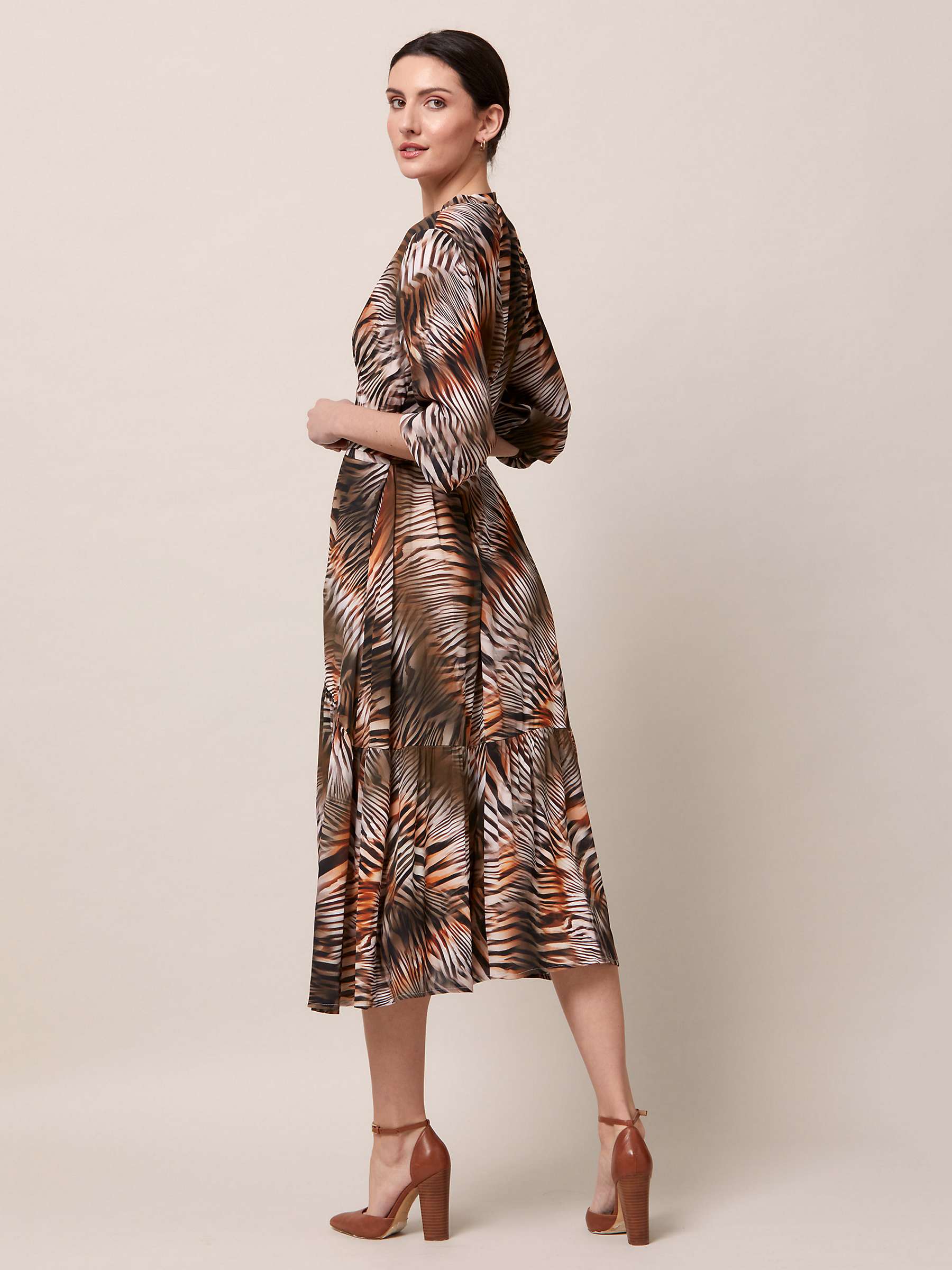Buy Helen McAlinden Beverly Zebra Print Midi Dress, Brown/Multi Online at johnlewis.com
