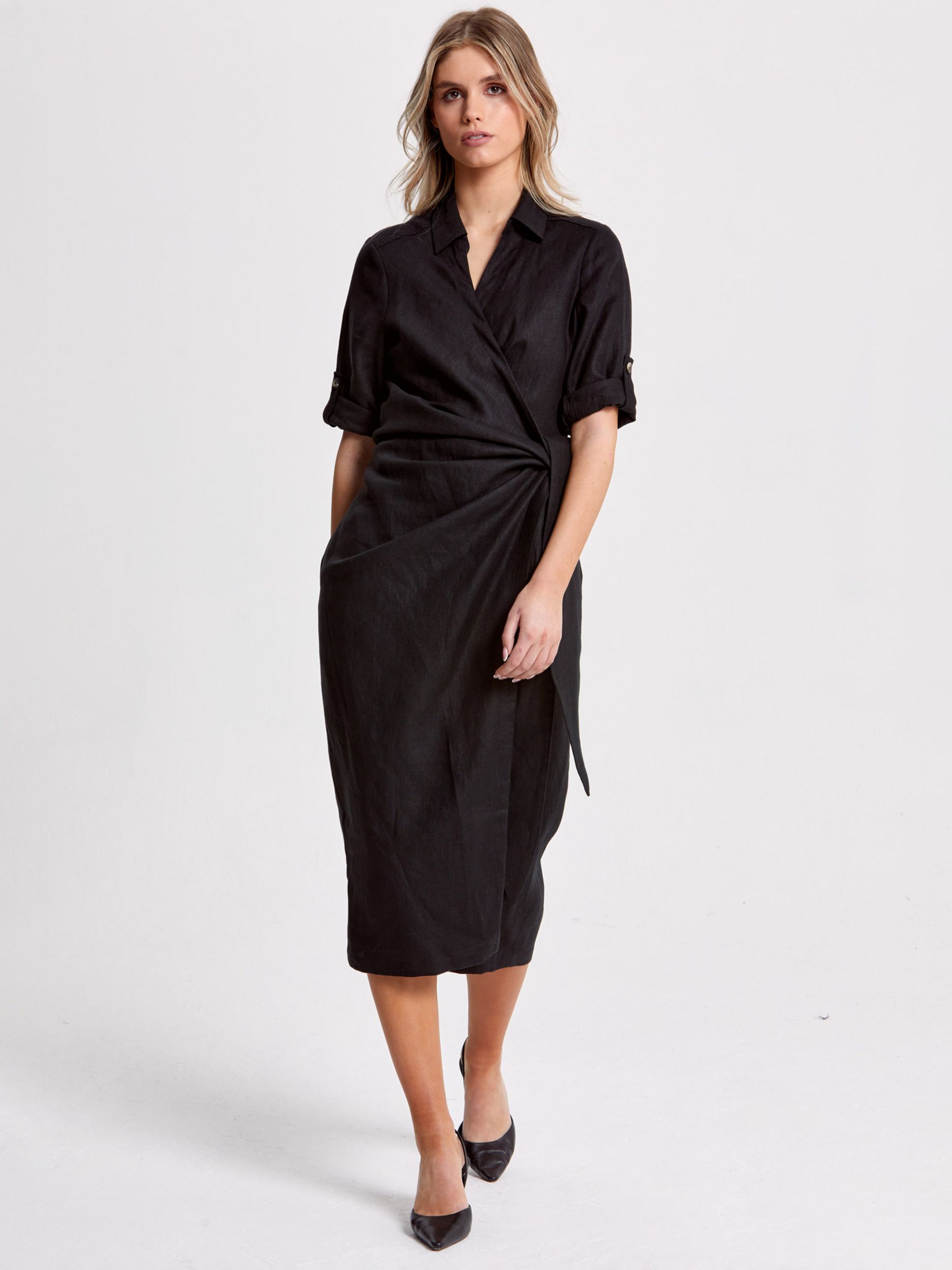 Helen McAlinden Leonne Wrap Midi Dress, Black