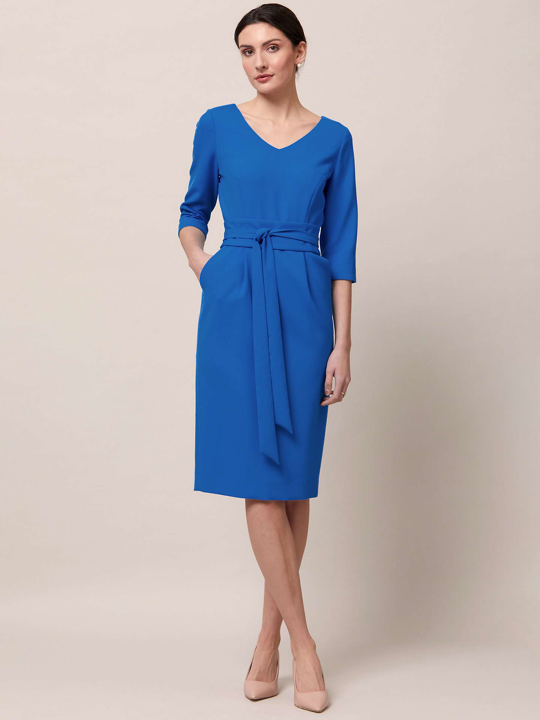 Buy Helen McAlinden Obi Belt Pencil Dress, Cerulean Blue Online at johnlewis.com