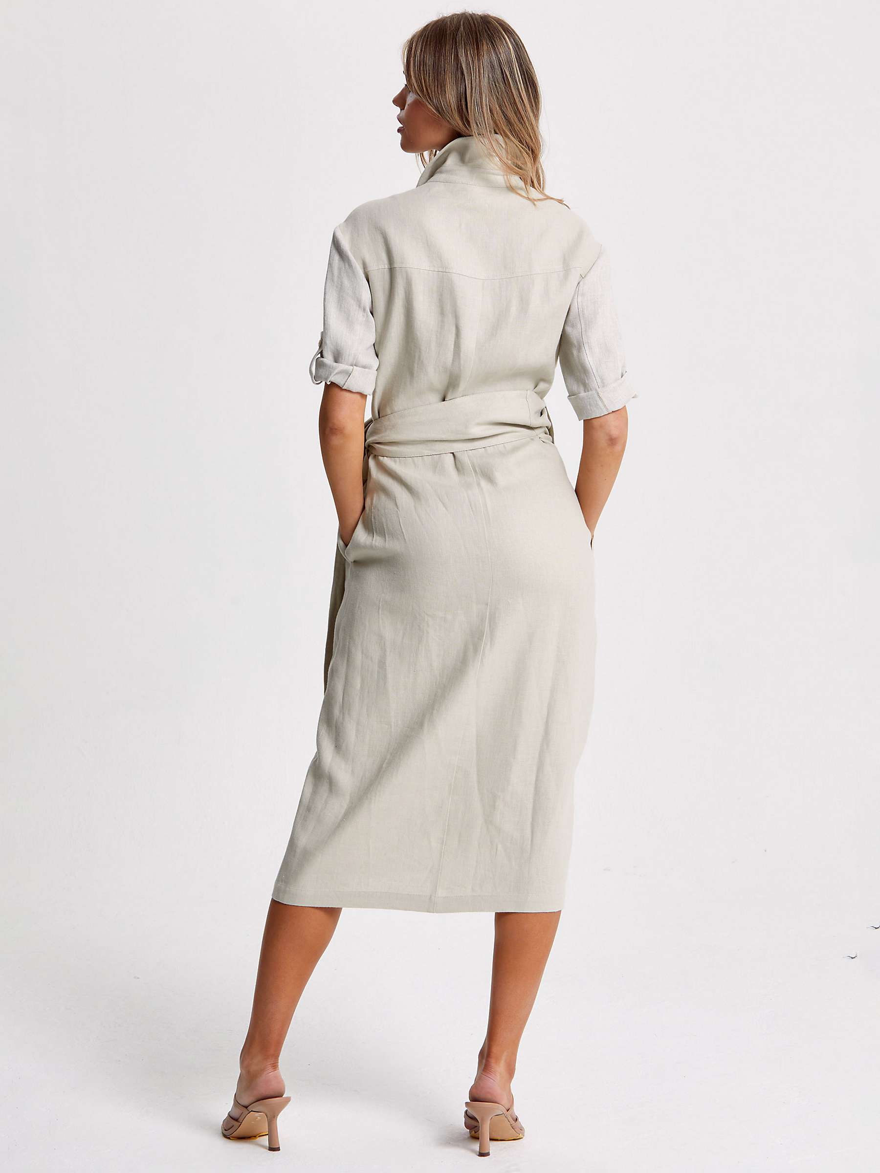 Buy Helen McAlinden Leonne Plain Linen Wrap Dress, Oatmeal Online at johnlewis.com