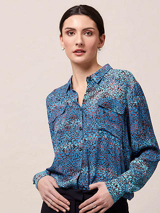Helen McAlinden Ella Animal Print Shirt, Blue/Multi