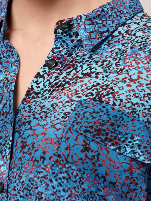 Helen McAlinden Ella Animal Print Shirt, Blue/Multi, S