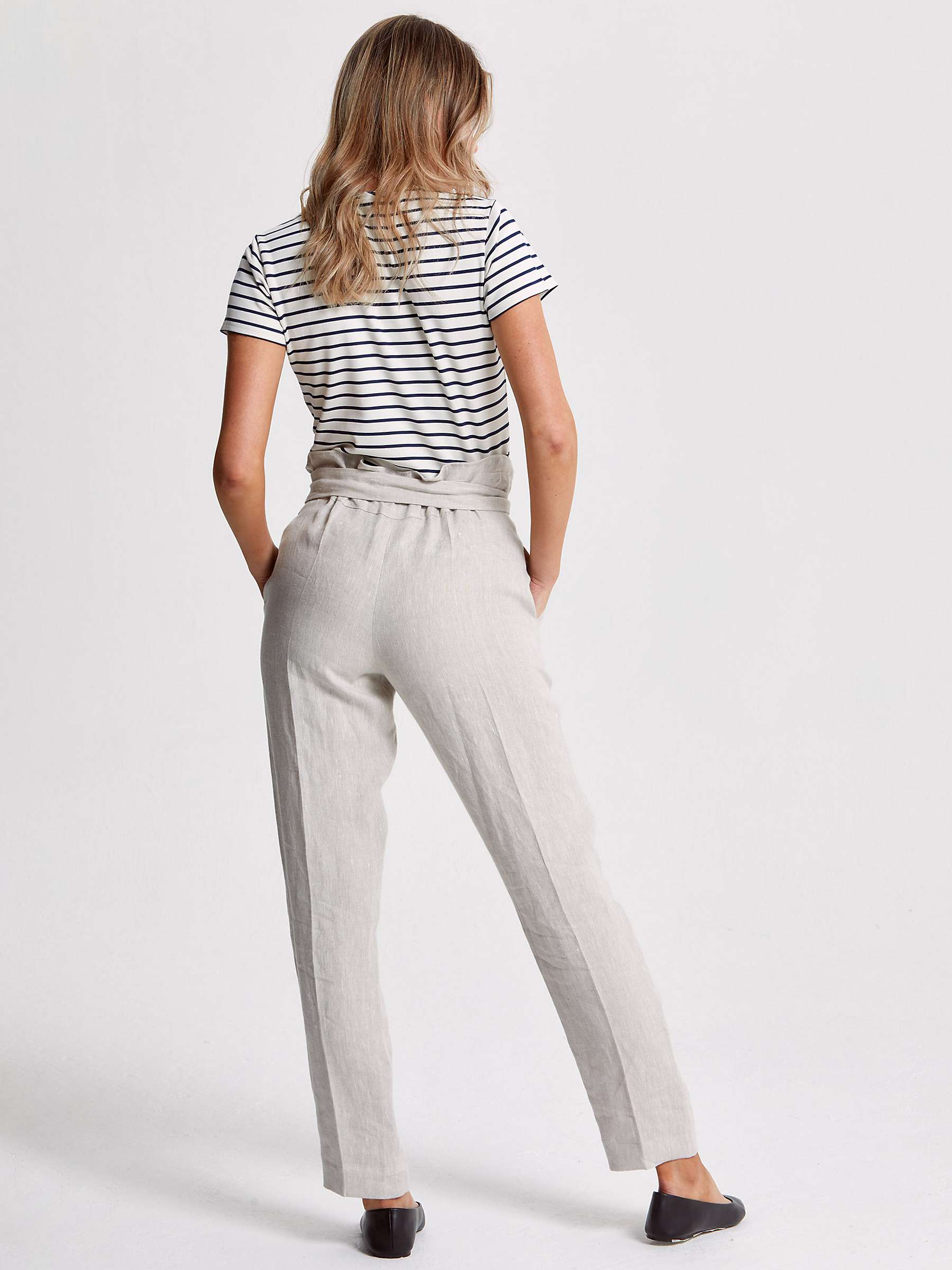 Buy Helen McAlinden Brenda Plain Linen Trousers, Oatmeal Online at johnlewis.com