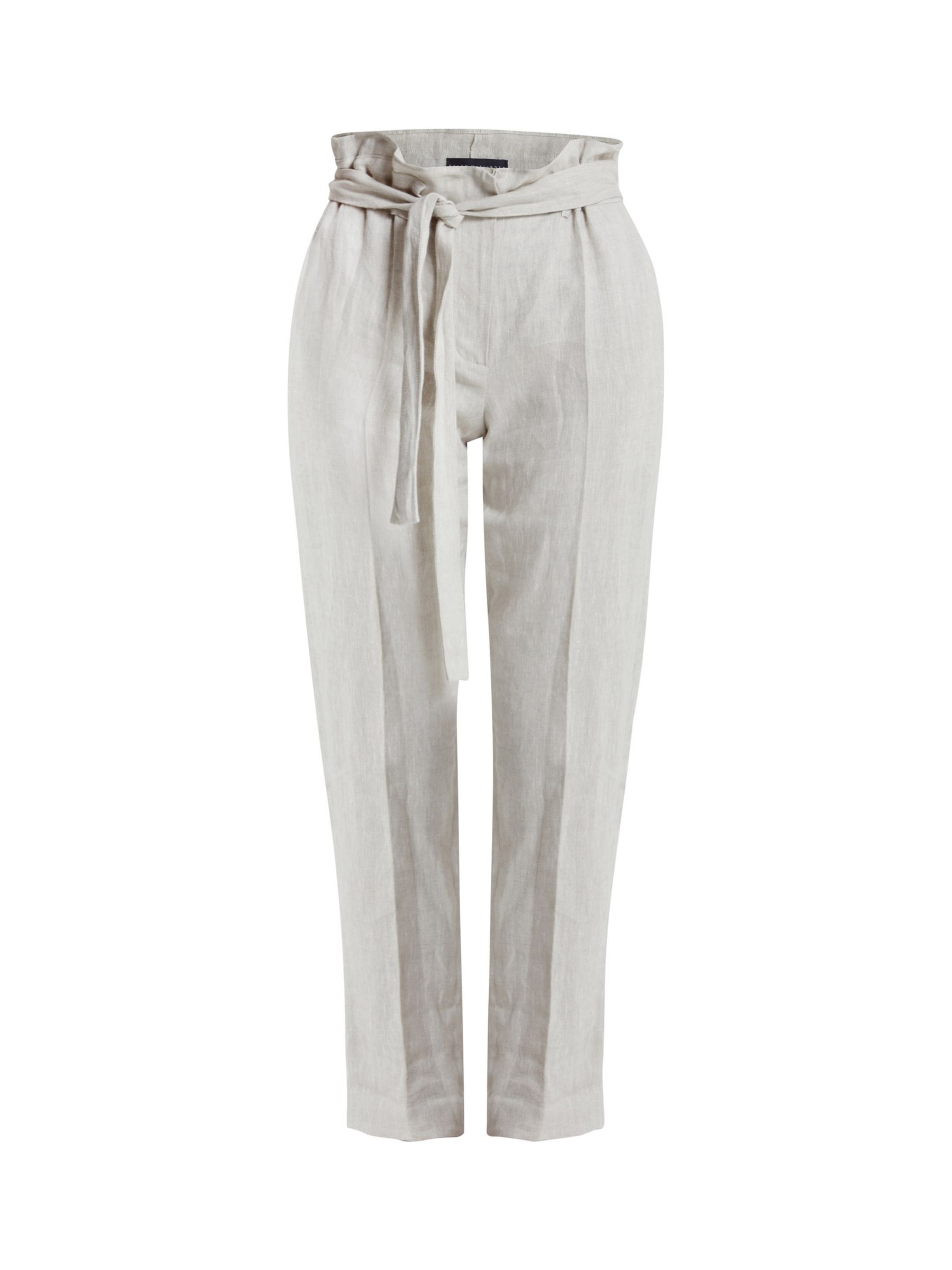 Helen McAlinden Brenda Plain Linen Trousers, Oatmeal, S
