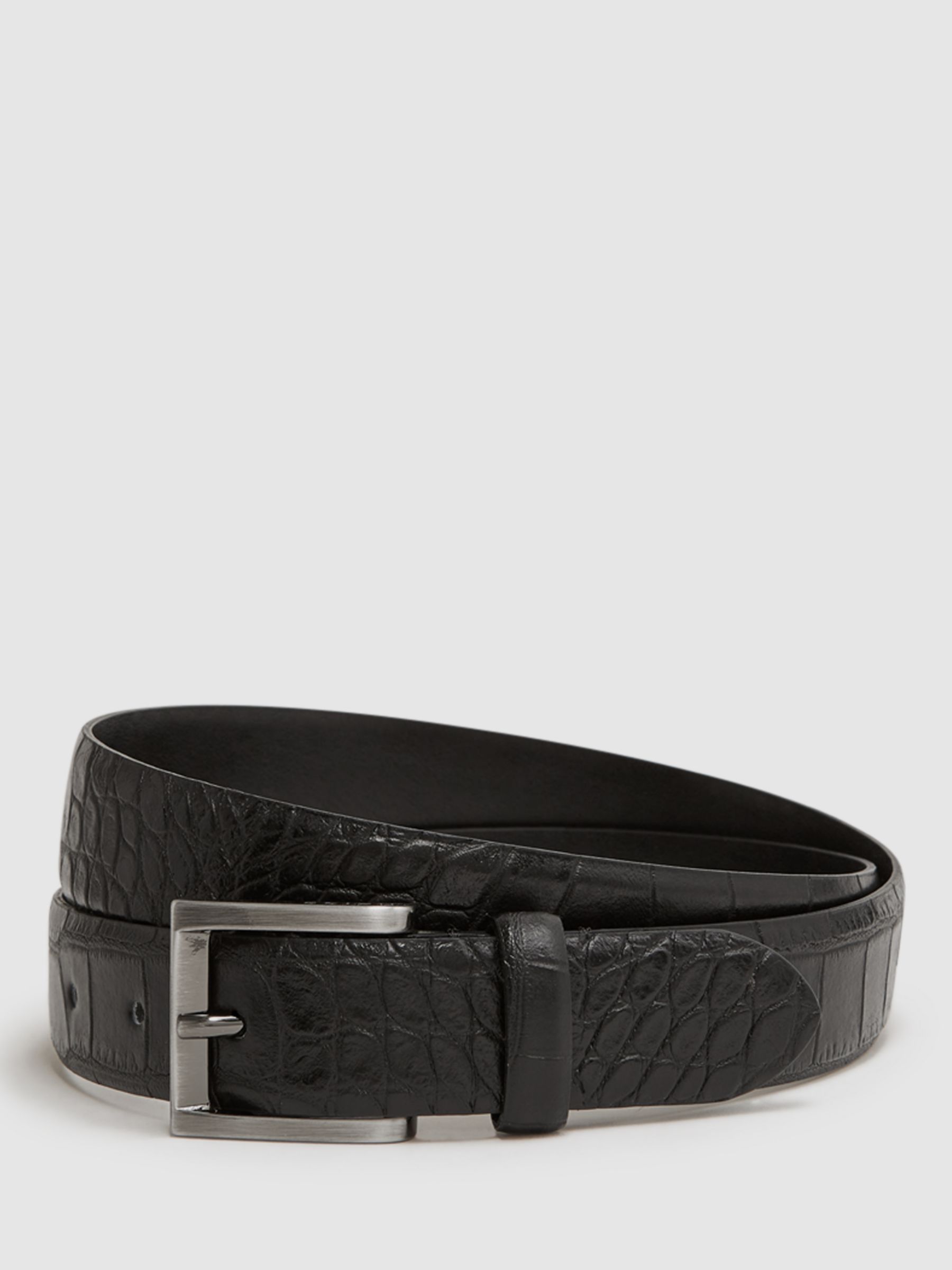 Buy Reiss Albany Leather Croc Effect Belt Online at johnlewis.com