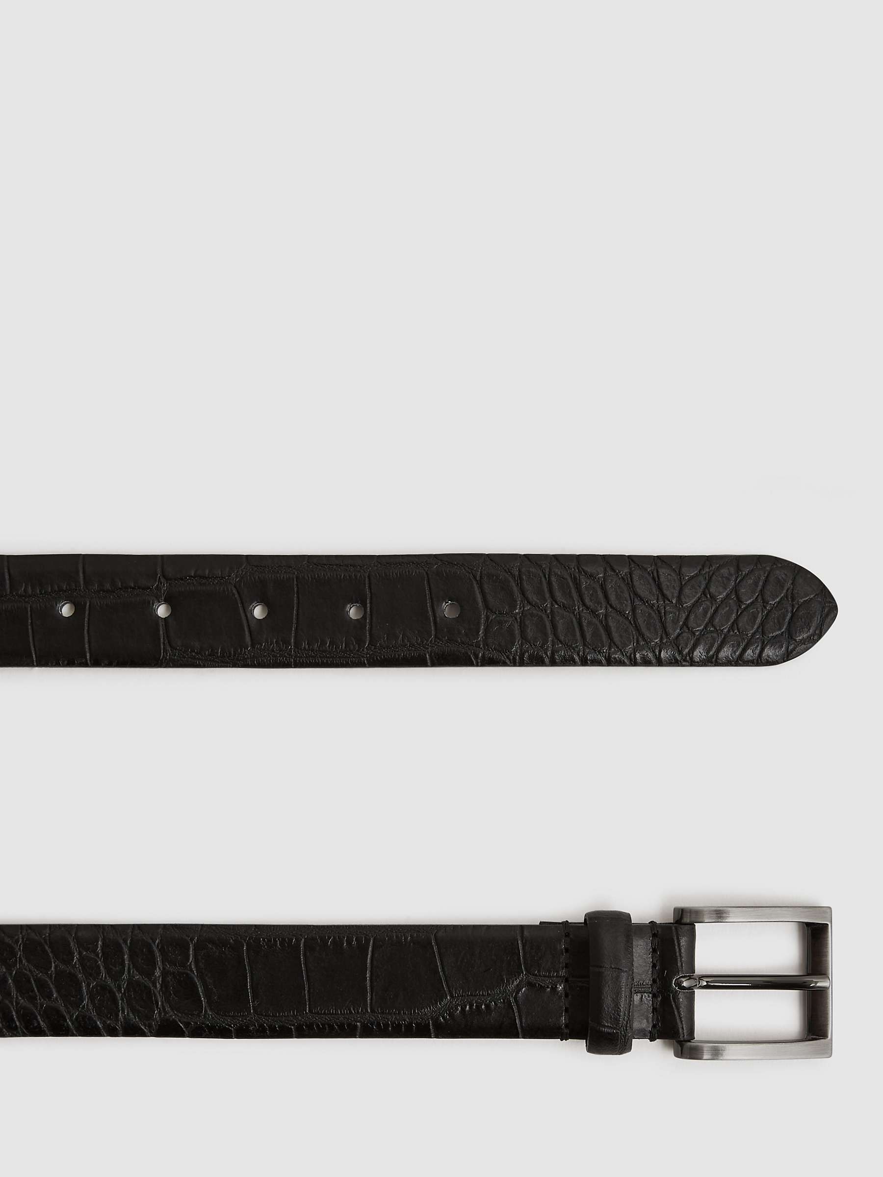 Buy Reiss Albany Leather Croc Effect Belt Online at johnlewis.com