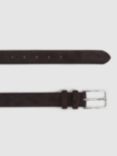 Reiss Dante Suede Leather Belt, Chocolate