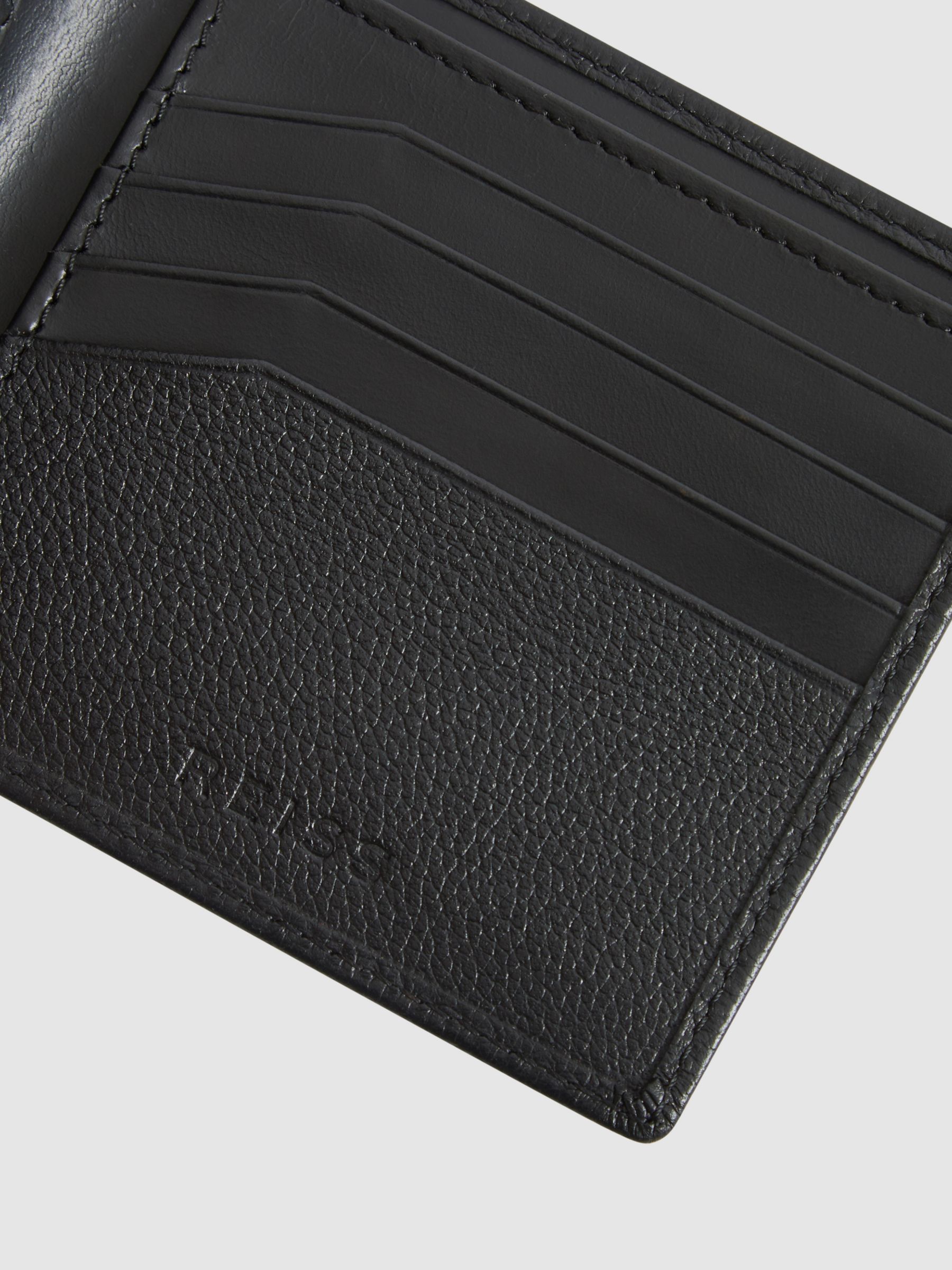 Reiss Cabot Leather Wallet, Black at John Lewis & Partners