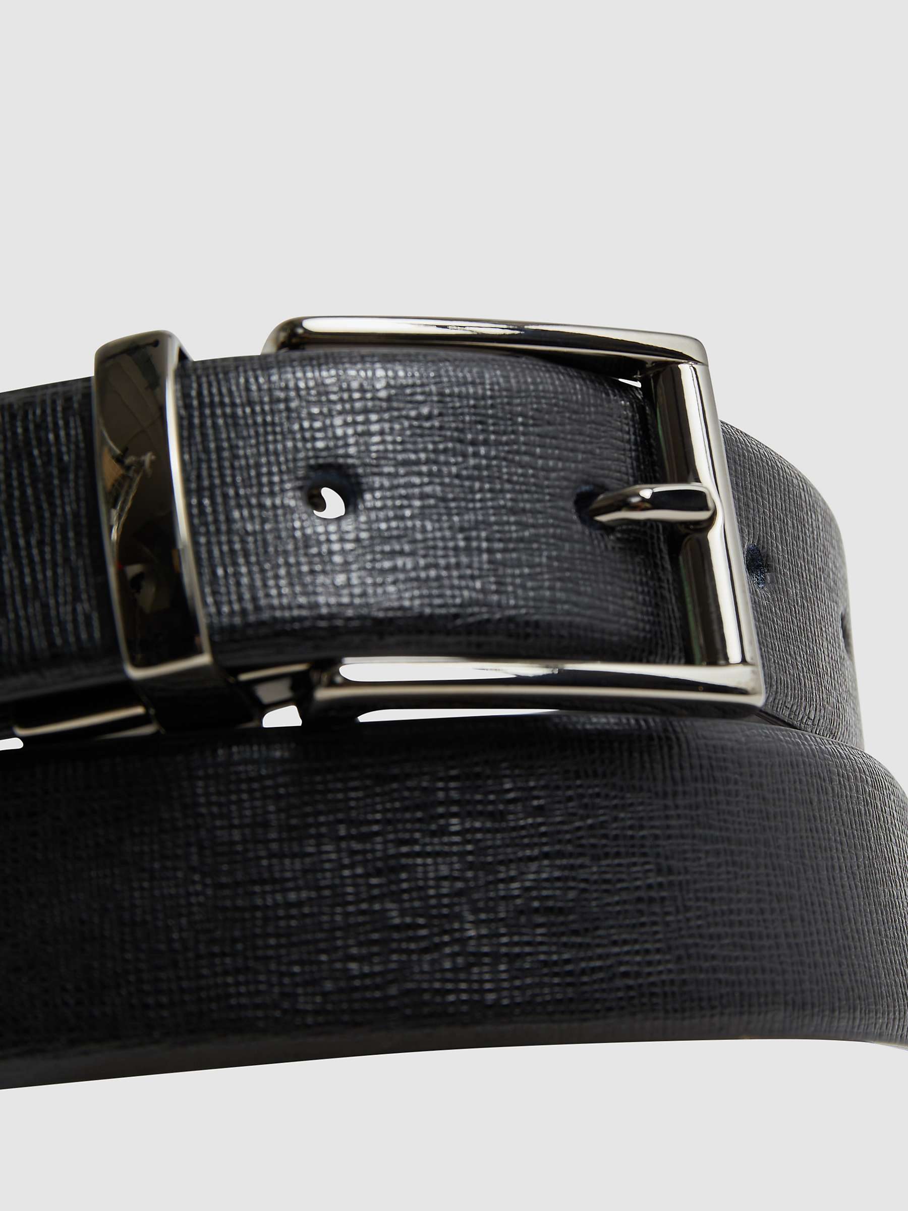 Buy Reiss Ricky Leather Belt, Black/Dark Brown Online at johnlewis.com